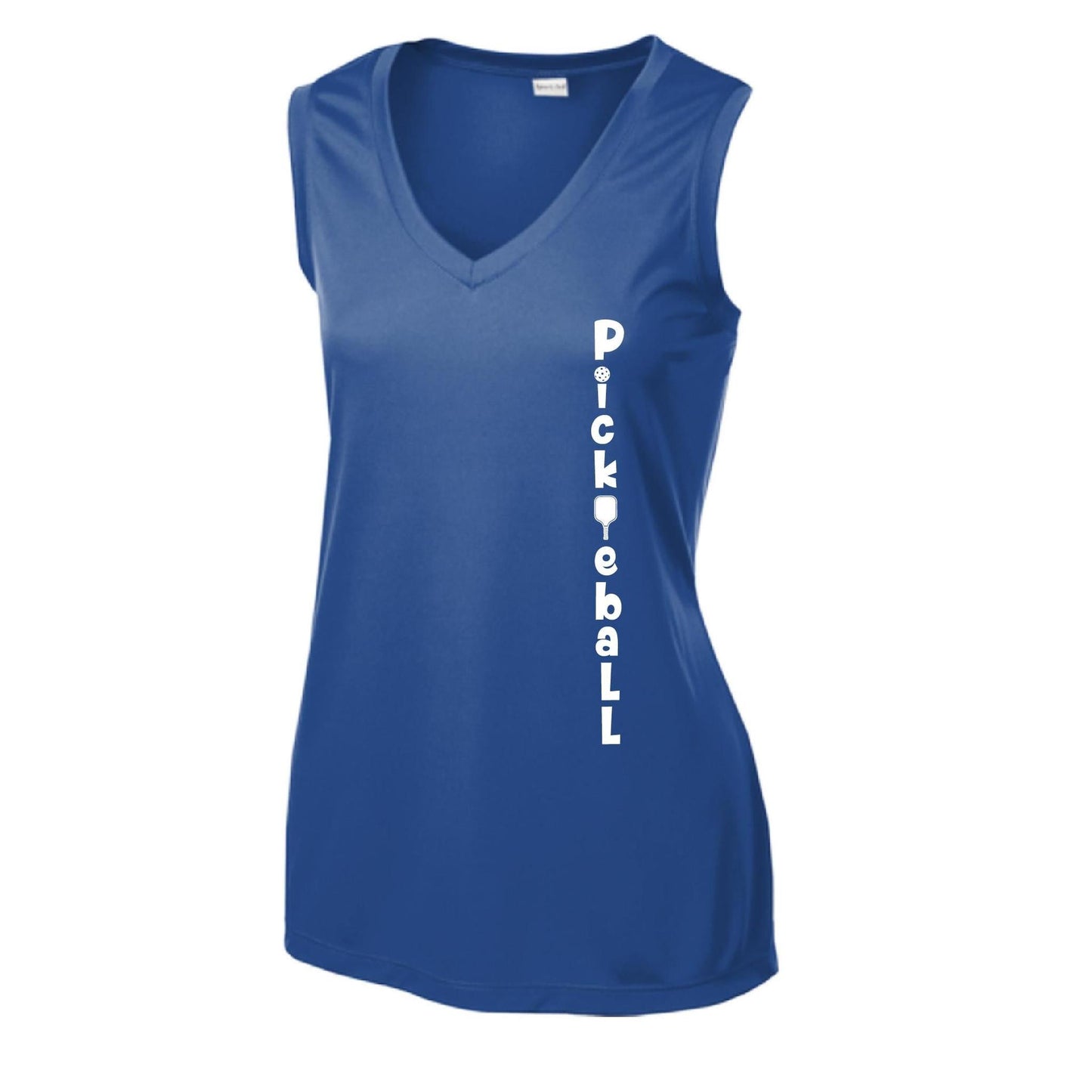 Pickleball Vertical (Customizable) | Women’s Sleeveless Performance T-Shirt | 100% Polyester