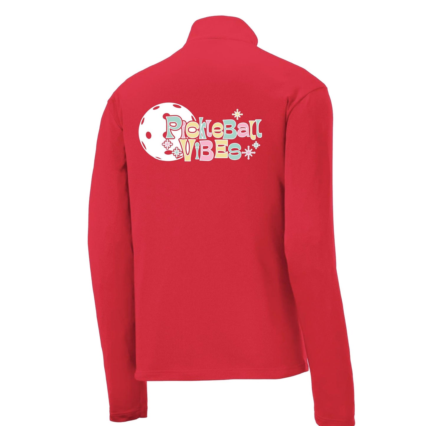 Pickleball Vibes | Men's 1/4 Zip Long Sleeve Pullover Athletic Performance Shirt | 100% Polyester
