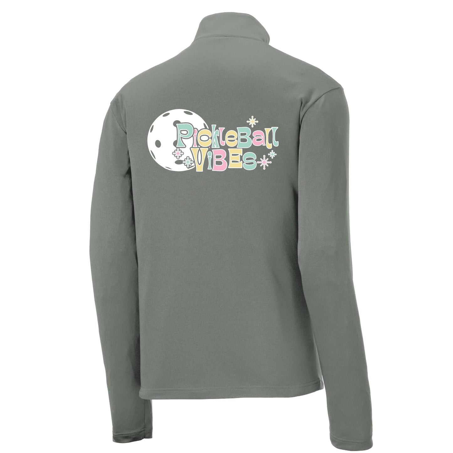 Pickleball Vibes | Men's 1/4 Zip Long Sleeve Pullover Athletic Performance Shirt | 100% Polyester