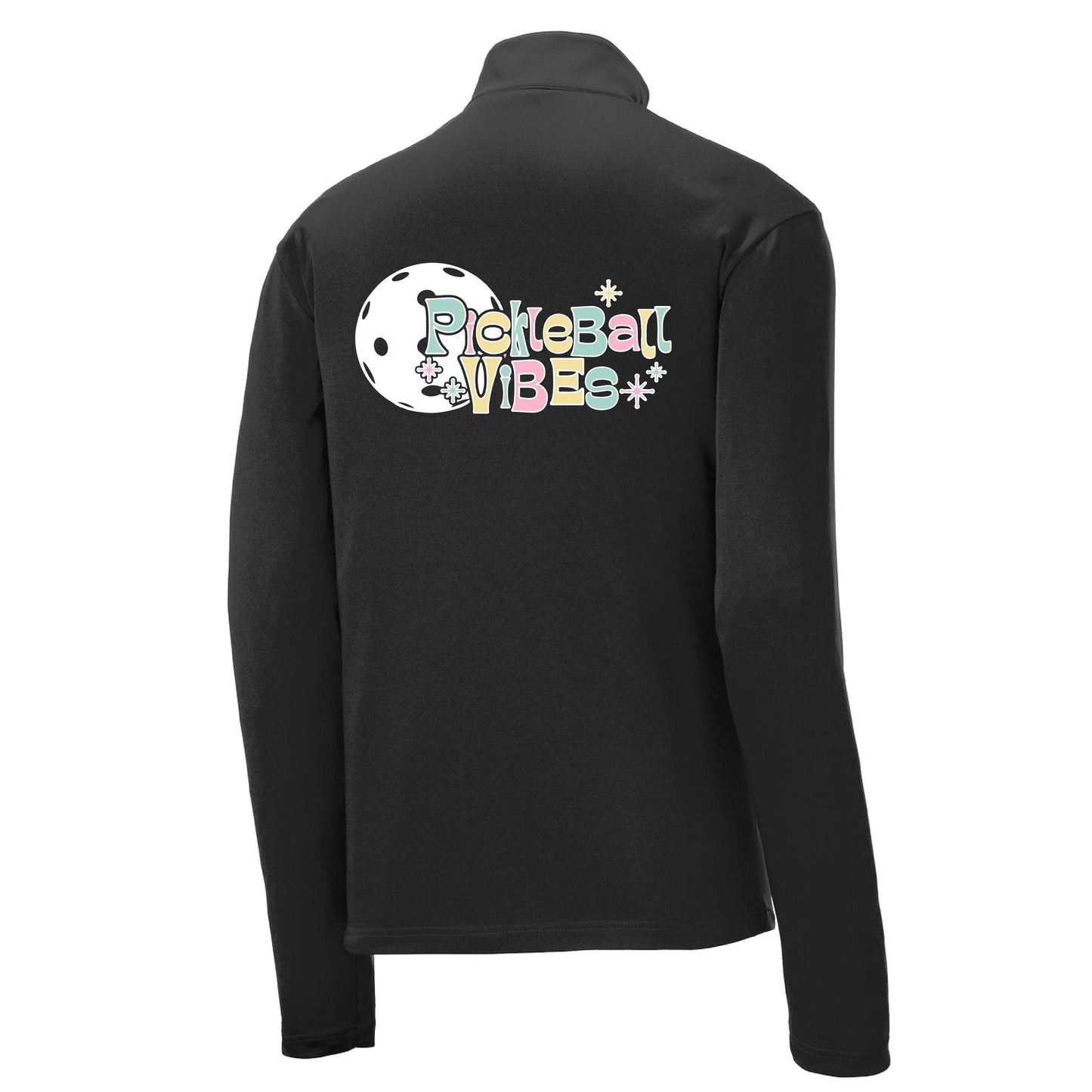 Pickleball Vibes | Men's 1/4 Zip Long Sleeve Pullover Athletic Performance Shirt | 100% Polyester