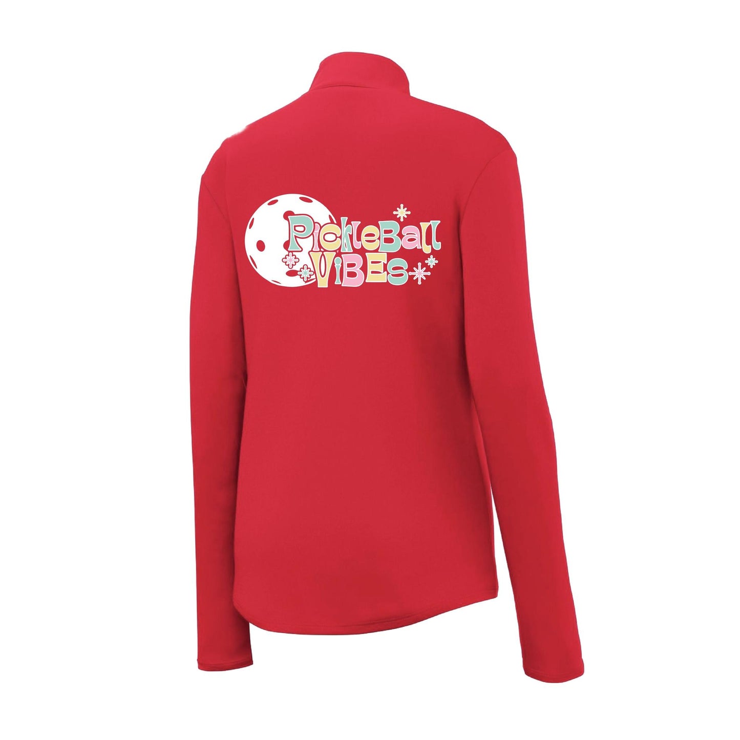 Pickleball Vibes | Women's 1/4 Zip Pickleball Performance Pullover Shirt | 100% Polyester