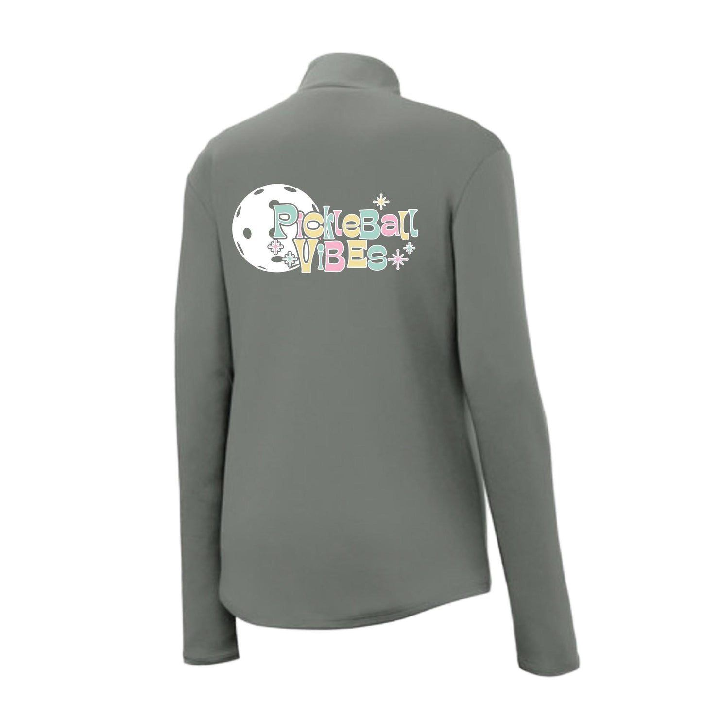 Pickleball Vibes | Women's 1/4 Zip Pickleball Performance Pullover Shirt | 100% Polyester