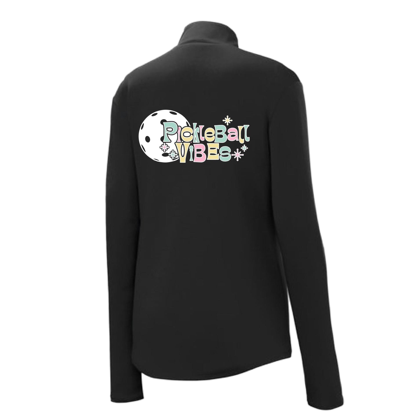 Pickleball Vibes | Women's 1/4 Zip Pickleball Performance Pullover Shirt | 100% Polyester