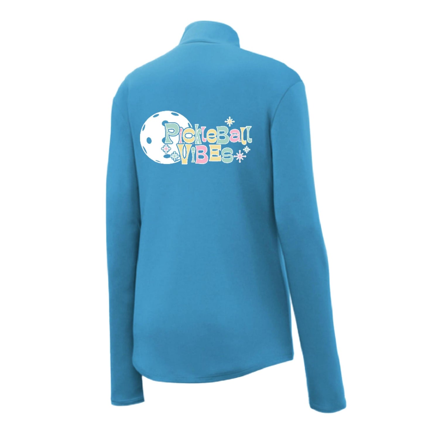 Pickleball Vibes | Women's 1/4 Zip Pickleball Performance Pullover Shirt | 100% Polyester