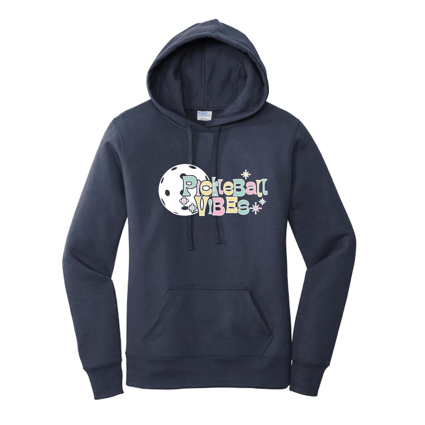 Pickleball Vibes | Women’s Fitted Hoodie Pickleball Sweatshirt | 50% Cotton 50% Poly Fleece