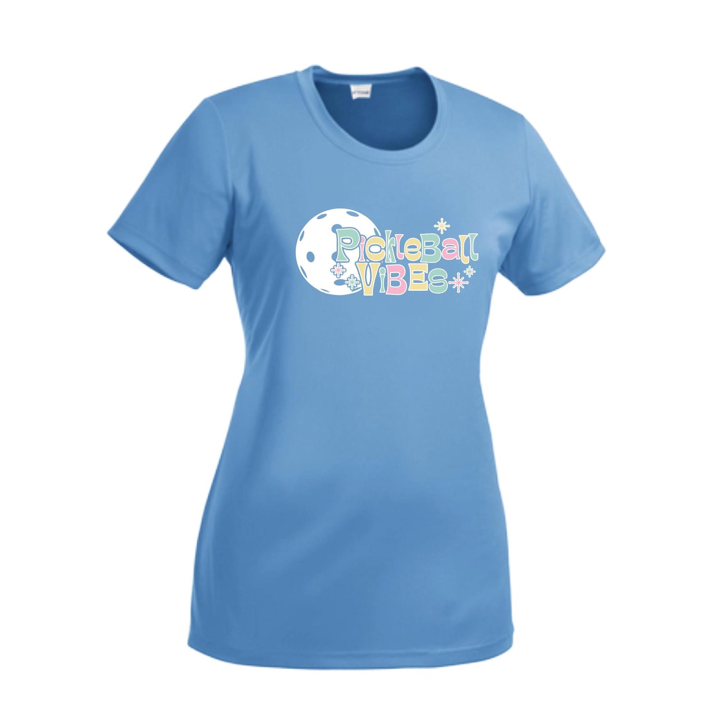 Pickleball Vibes | Women’s Short Sleeve Crewneck Pickleball Performance T-Shirts | 100% Polyester