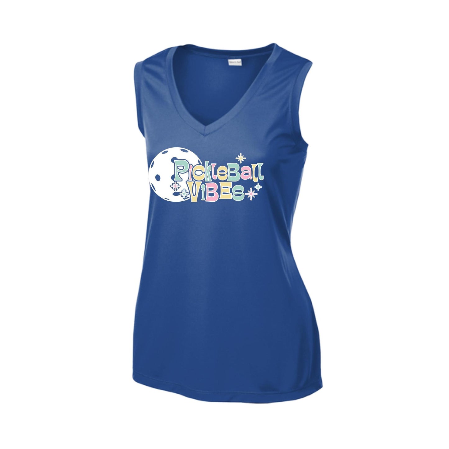 Pickleball Vibes | Women’s Sleeveless Pickleball Performance T-Shirt | 100% Polyester
