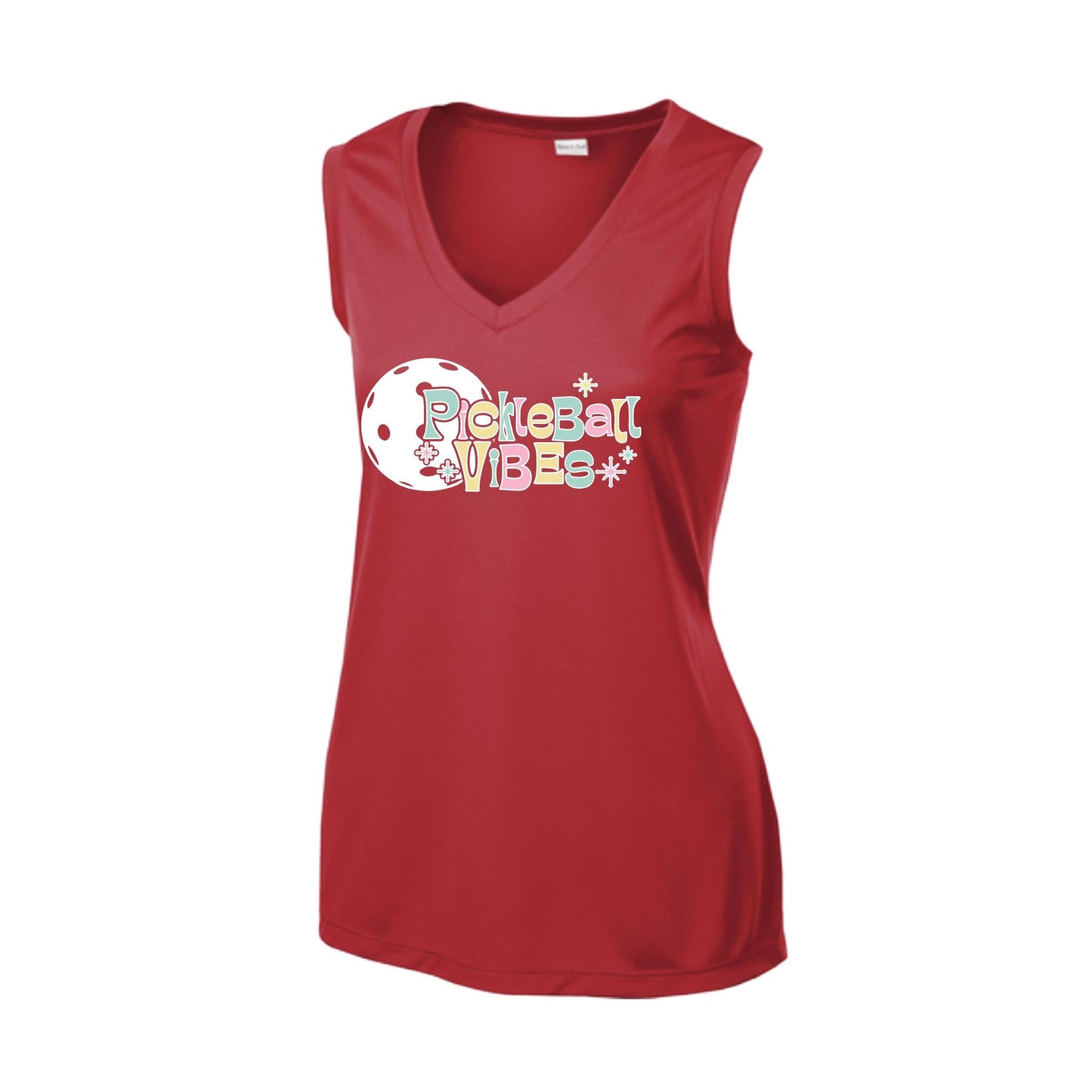 Pickleball Vibes | Women’s Sleeveless Pickleball Performance T-Shirt | 100% Polyester