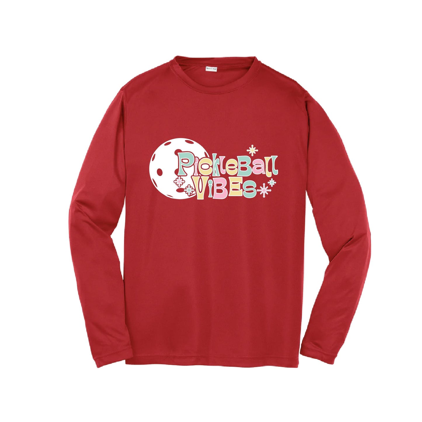 Pickleball Vibes | Youth Long Sleeve Pickleball Performance T-Shirts | 100% Polyester