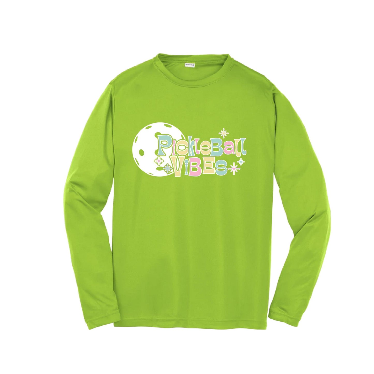 Pickleball Vibes | Youth Long Sleeve Pickleball Performance T-Shirts | 100% Polyester