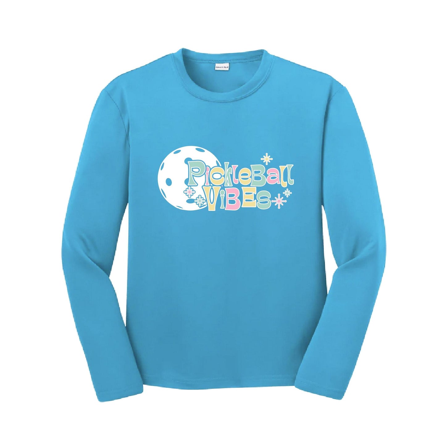 Pickleball Vibes | Youth Long Sleeve Pickleball Performance T-Shirts | 100% Polyester