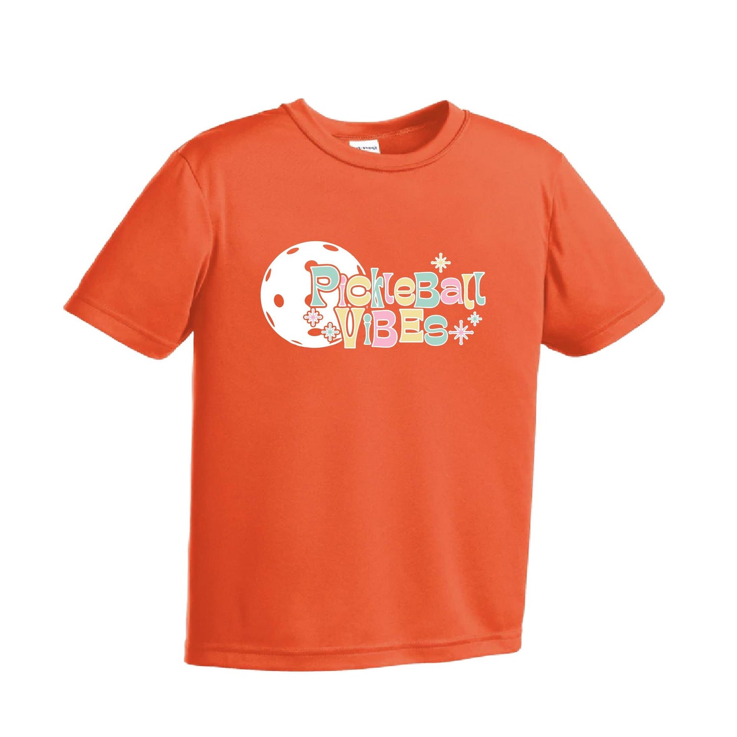 Pickleball Vibes | Youth Short Sleeve Pickleball Performance T-Shirts | 100% Polyester