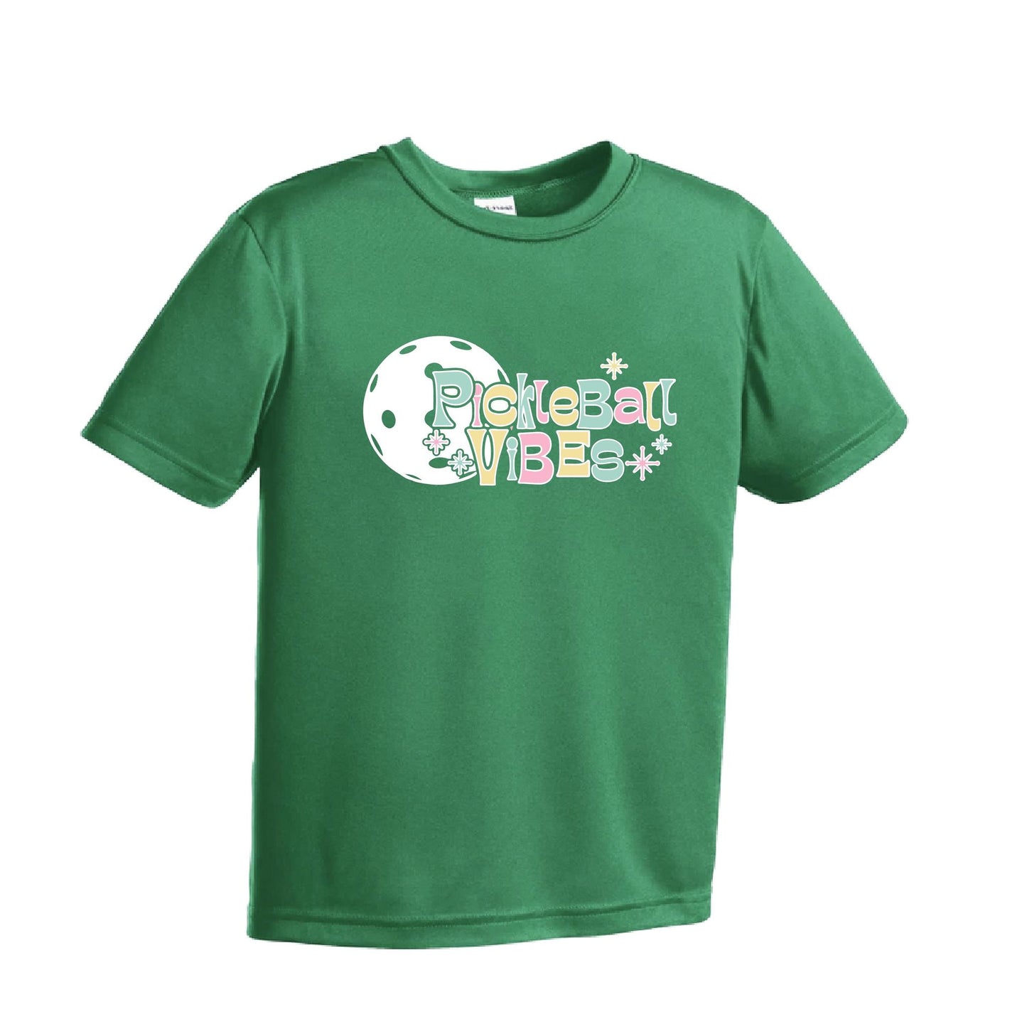 Pickleball Vibes | Youth Short Sleeve Pickleball Performance T-Shirts | 100% Polyester