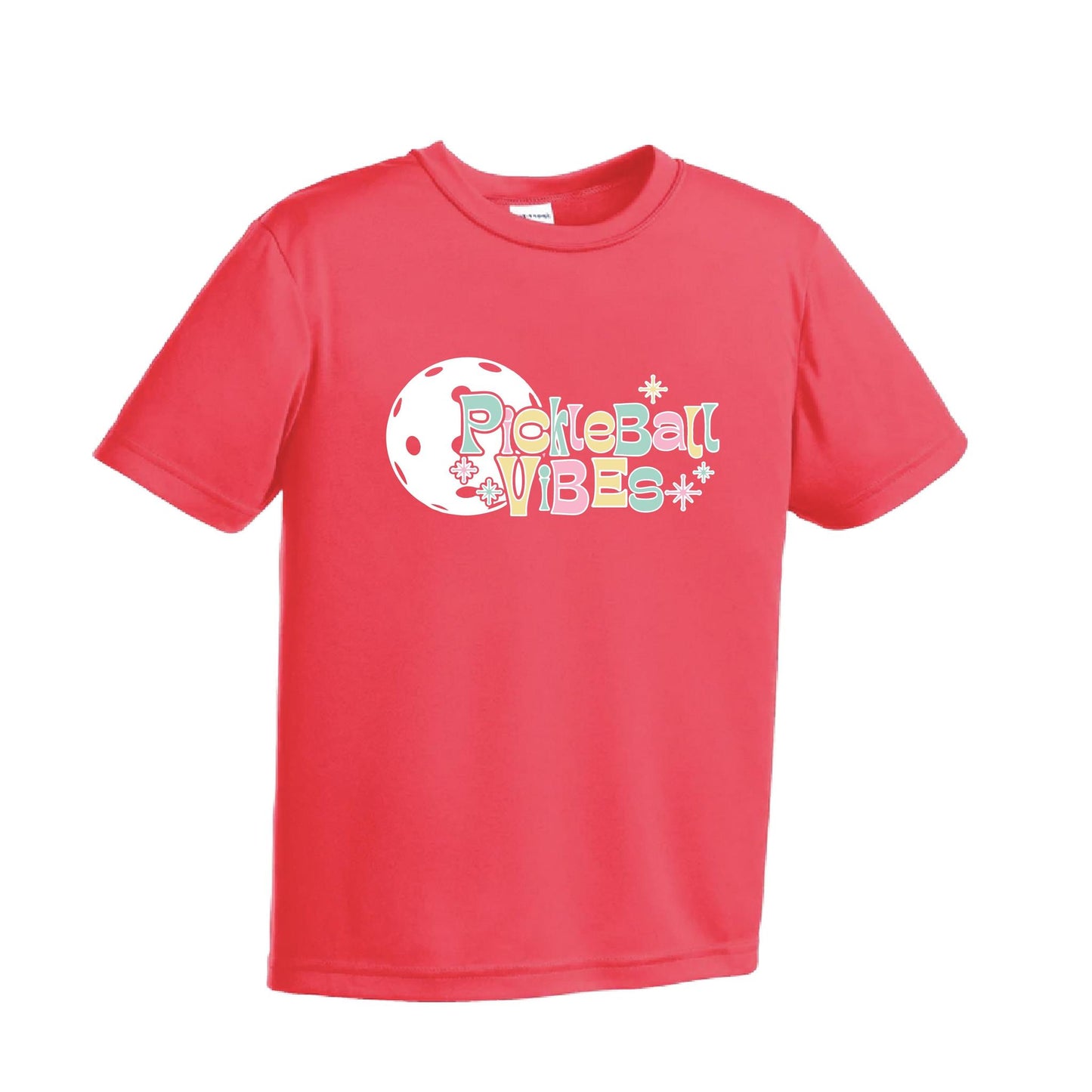 Pickleball Vibes | Youth Short Sleeve Pickleball Performance T-Shirts | 100% Polyester
