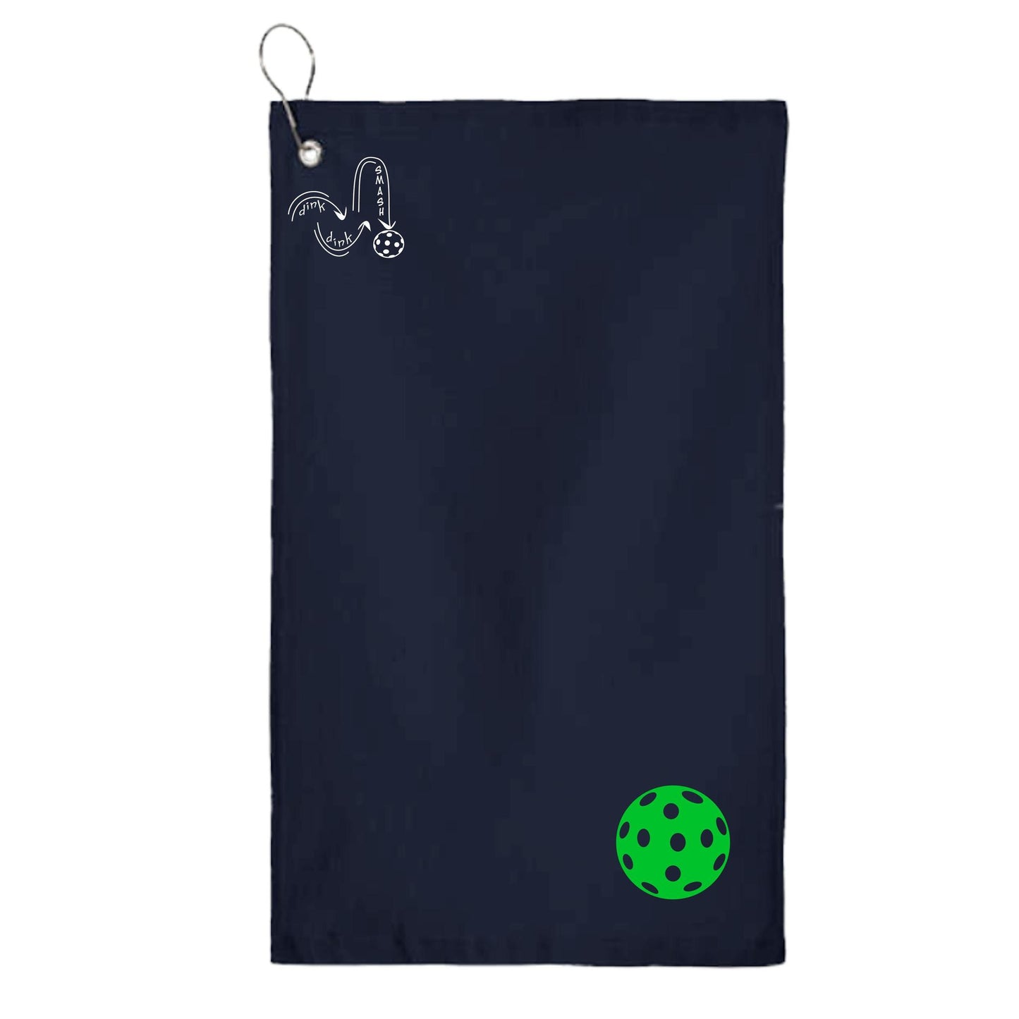 Pickleballs (Customizable) | Pickleball Court Towels | Grommeted 100% Cotton Terry Velour