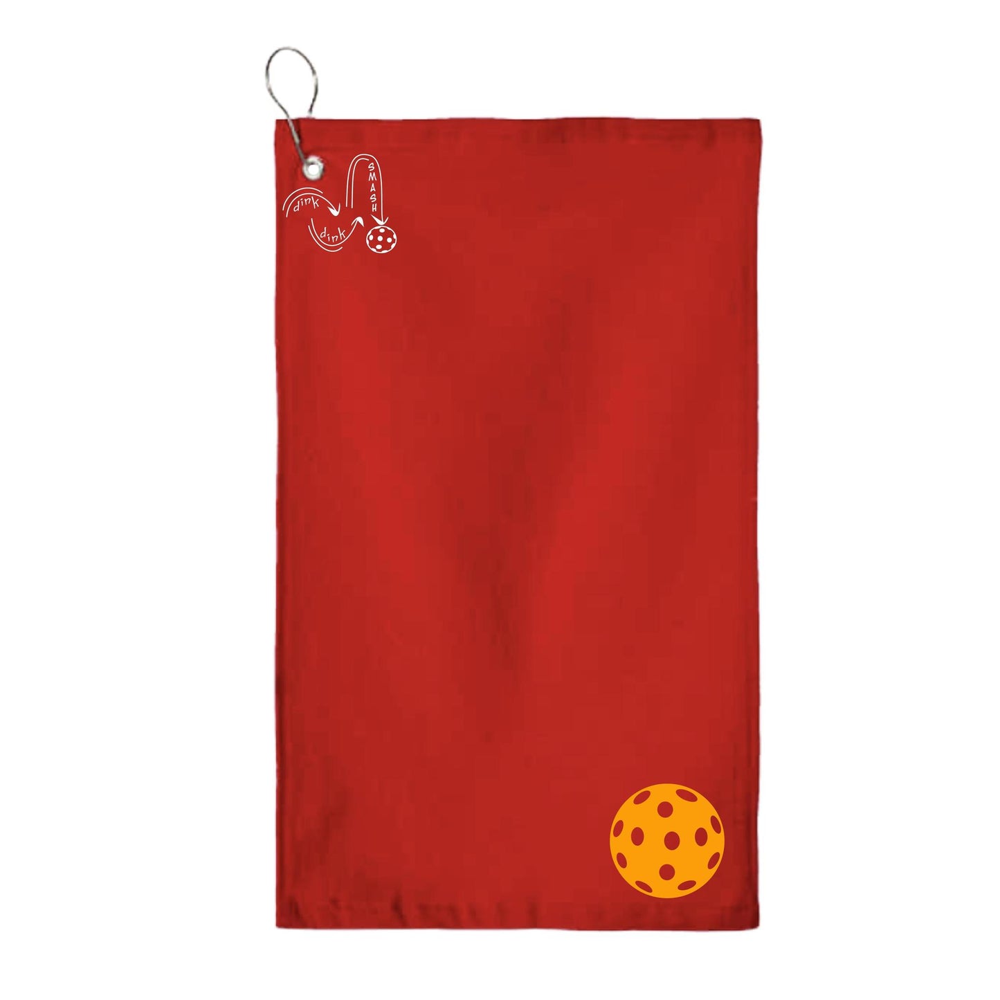 Pickleballs (Customizable) | Pickleball Court Towels | Grommeted 100% Cotton Terry Velour