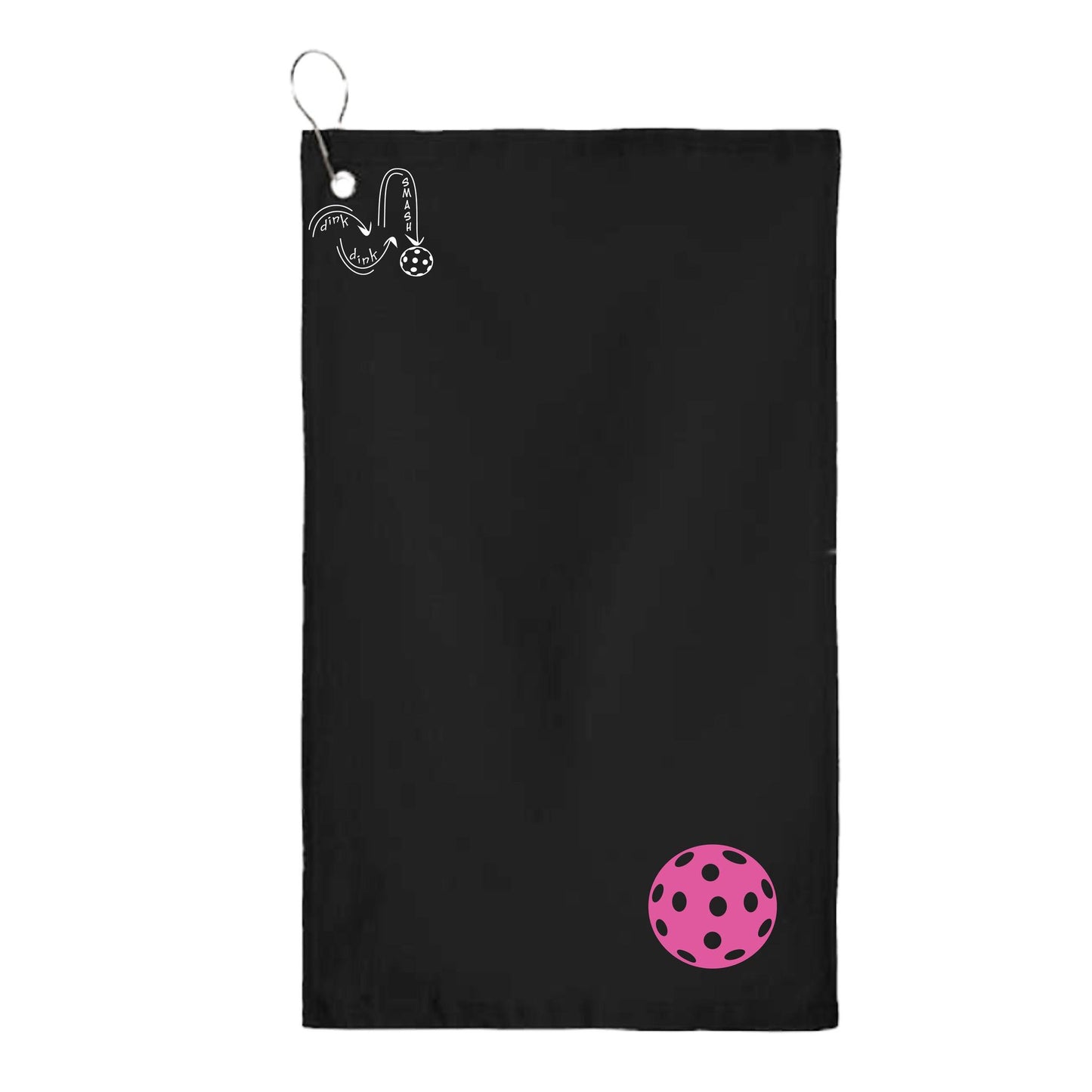 Pickleballs (Customizable) | Pickleball Court Towels | Grommeted 100% Cotton Terry Velour