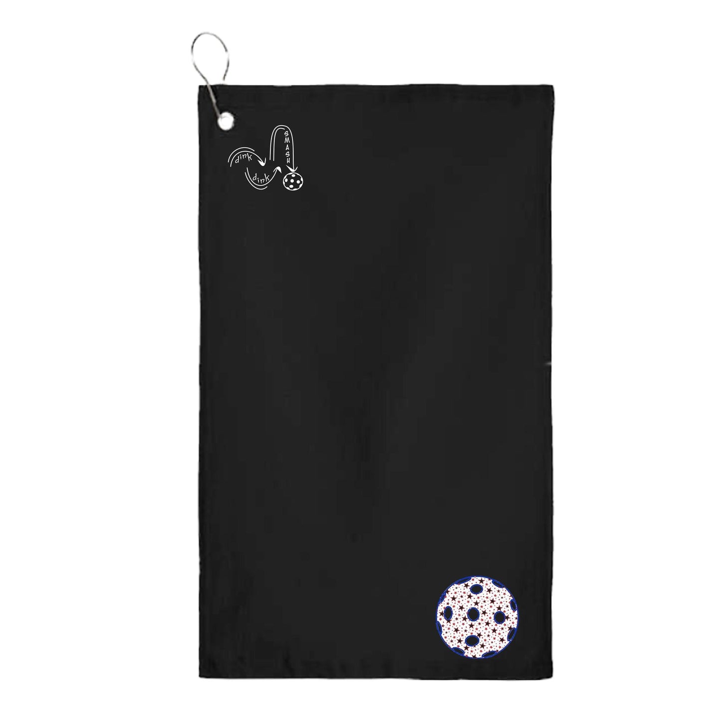 Pickleballs (Customizable) | Pickleball Court Towels | Grommeted 100% Cotton Terry Velour