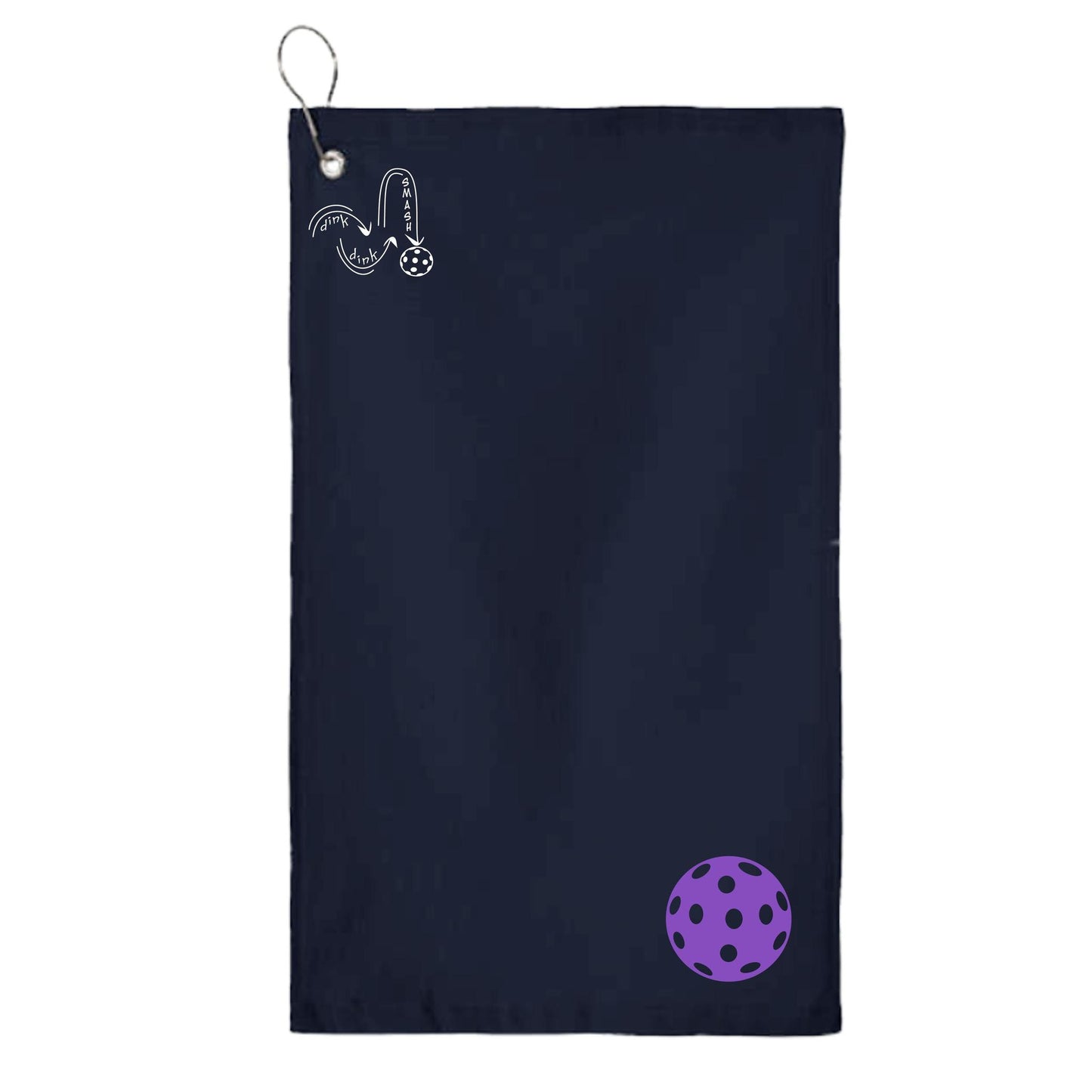 Pickleballs (Customizable) | Pickleball Court Towels | Grommeted 100% Cotton Terry Velour