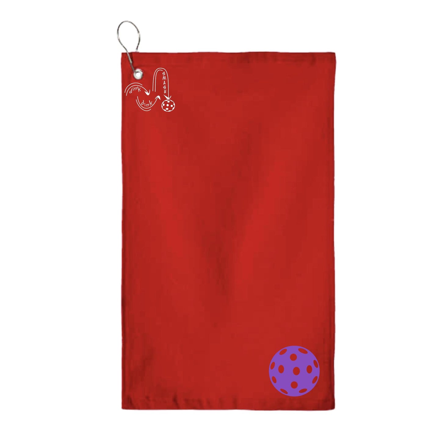 Pickleballs (Customizable) | Pickleball Court Towels | Grommeted 100% Cotton Terry Velour