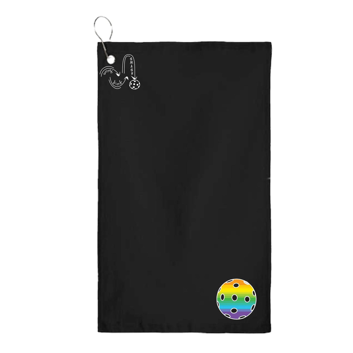 Pickleballs (Customizable) | Pickleball Court Towels | Grommeted 100% Cotton Terry Velour
