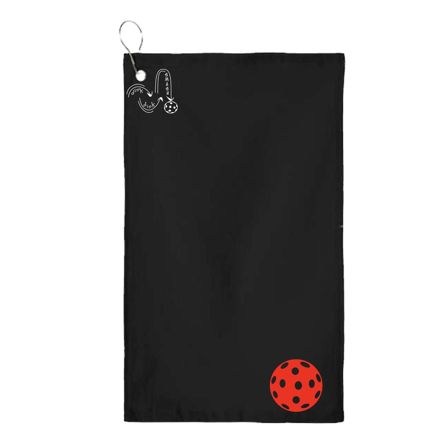 Pickleballs (Customizable) | Pickleball Court Towels | Grommeted 100% Cotton Terry Velour
