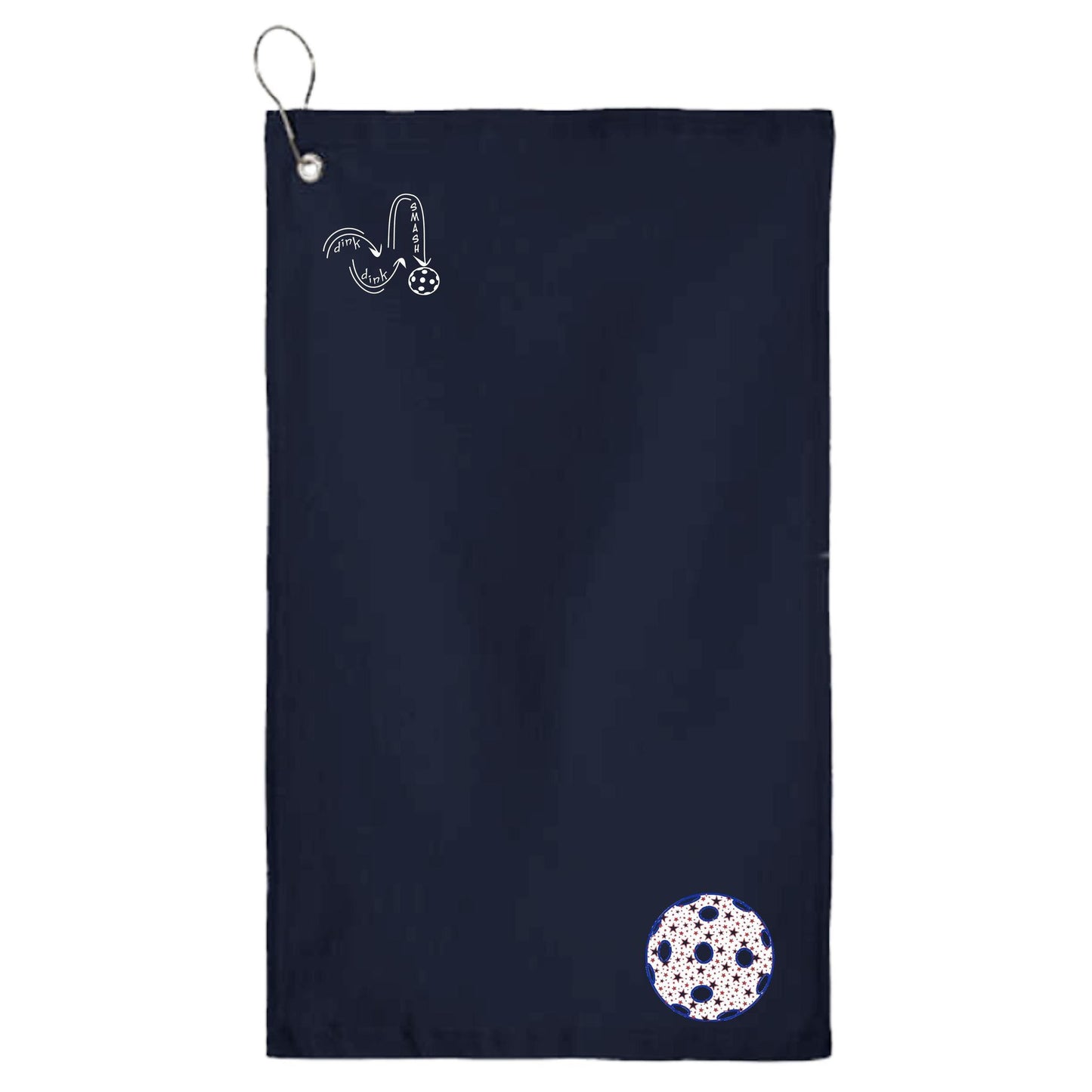 Pickleballs (Customizable) | Pickleball Court Towels | Grommeted 100% Cotton Terry Velour