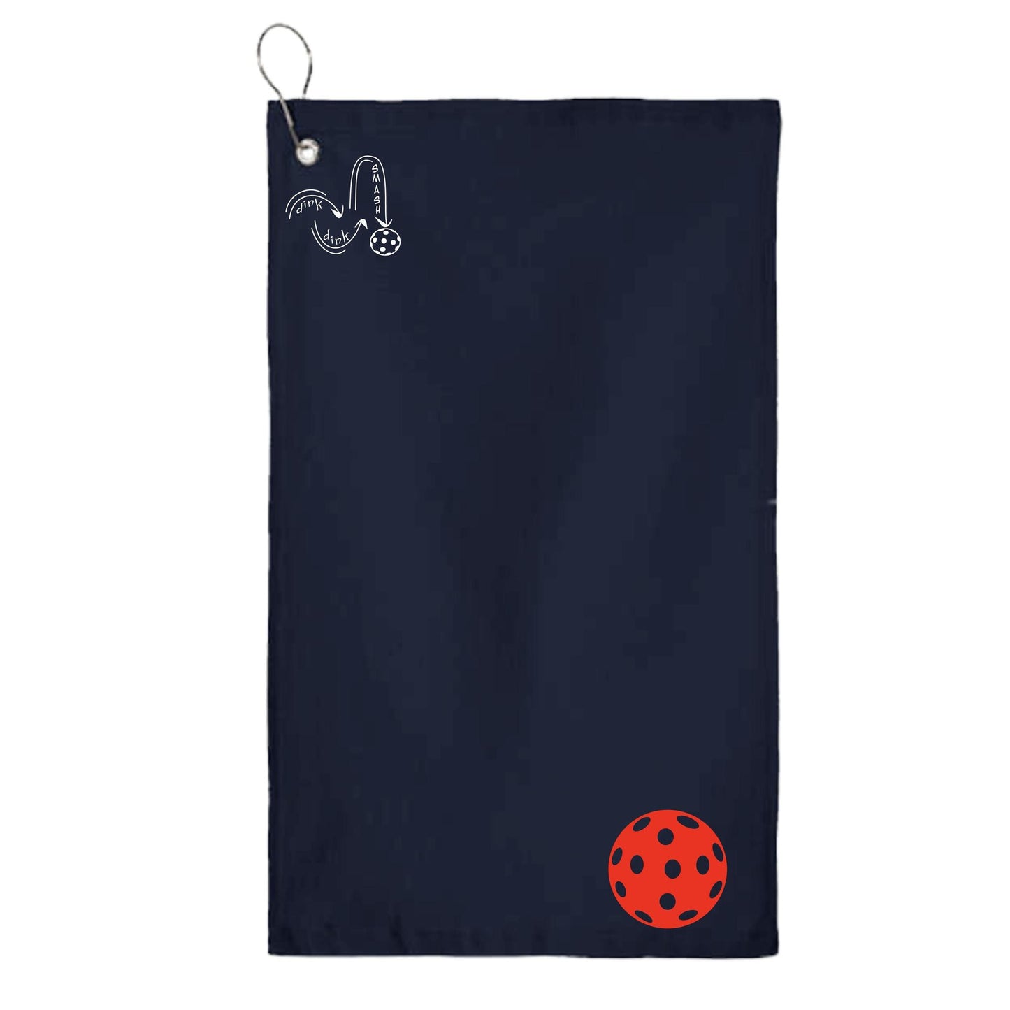 Pickleballs (Customizable) | Pickleball Court Towels | Grommeted 100% Cotton Terry Velour