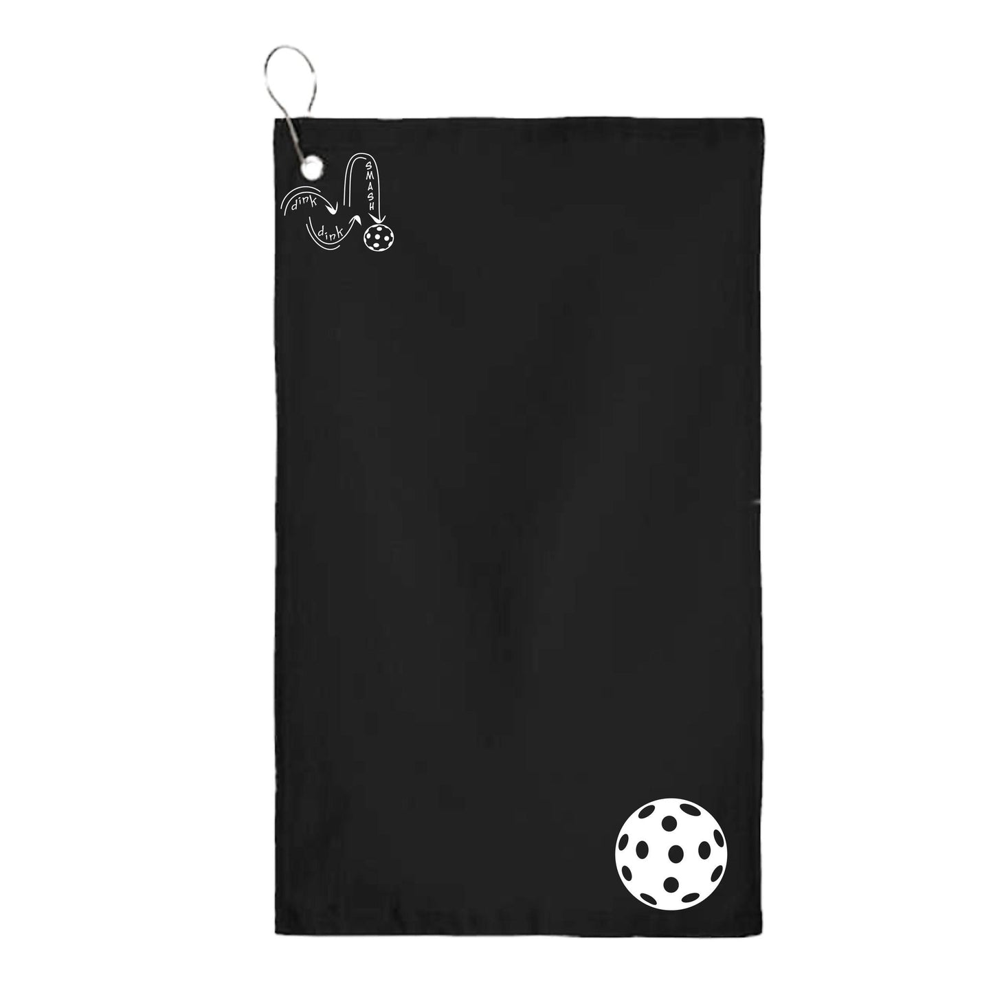 Pickleballs (Customizable) | Pickleball Court Towels | Grommeted 100% Cotton Terry Velour