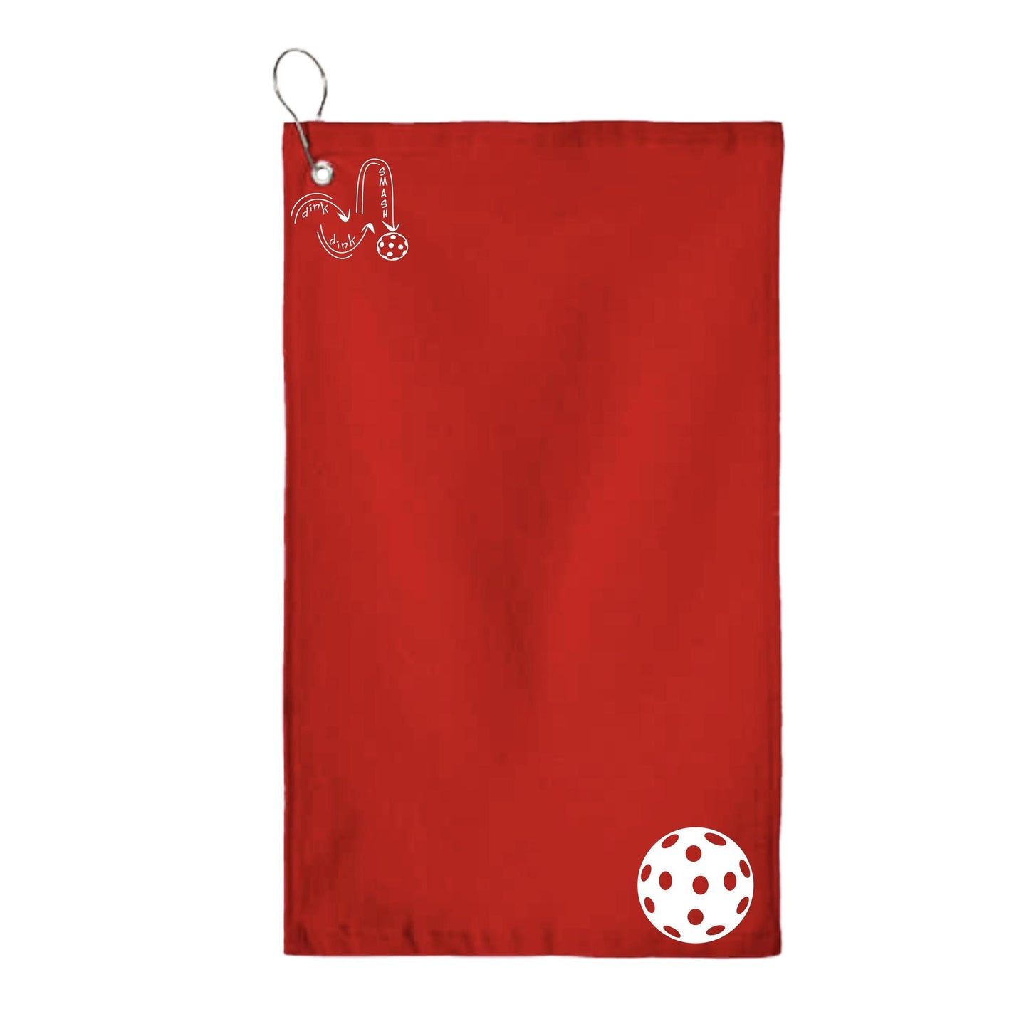 Pickleballs (Customizable) | Pickleball Court Towels | Grommeted 100% Cotton Terry Velour
