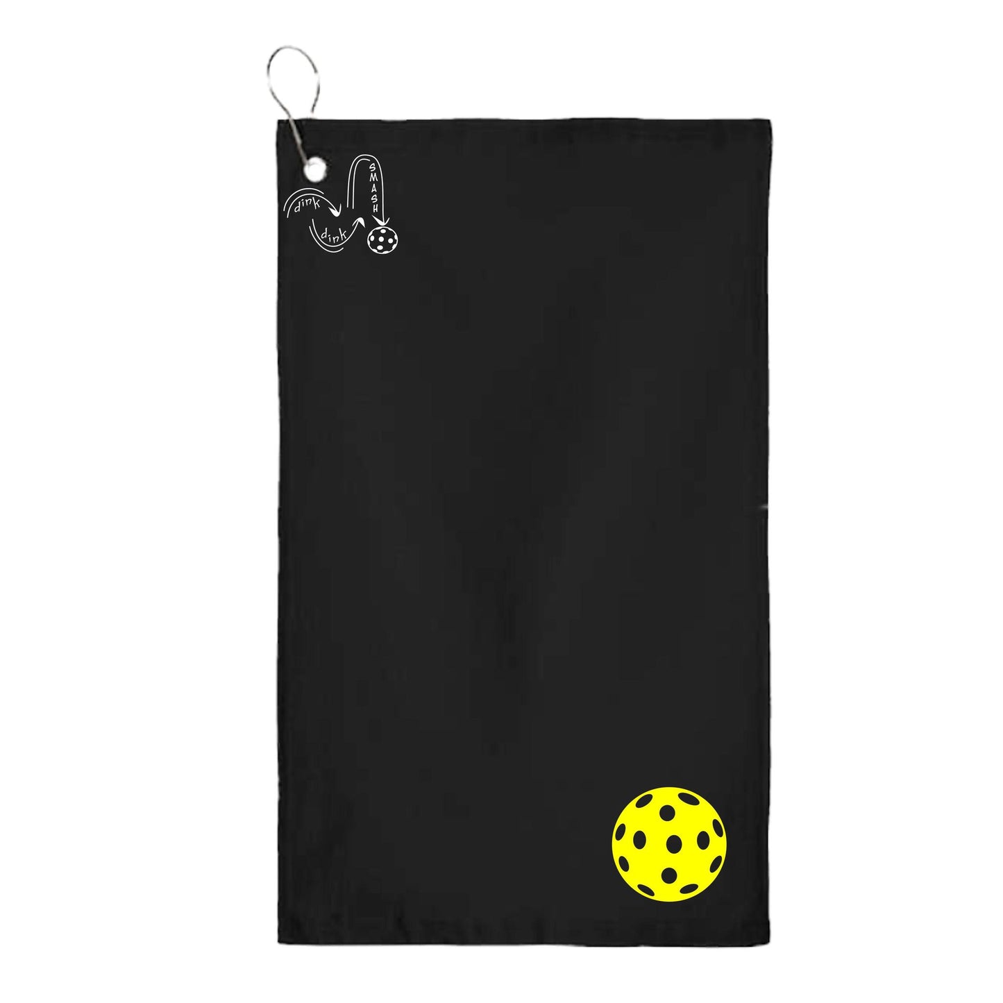 Pickleballs (Customizable) | Pickleball Court Towels | Grommeted 100% Cotton Terry Velour