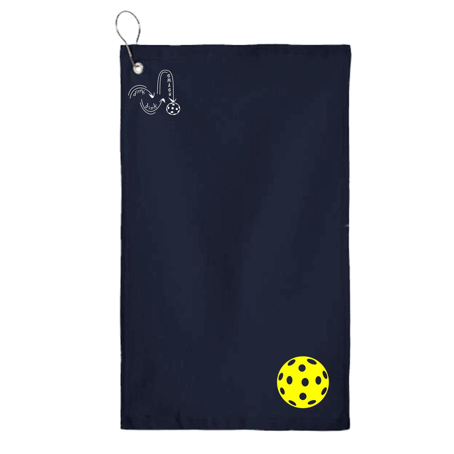 Pickleballs (Customizable) | Pickleball Court Towels | Grommeted 100% Cotton Terry Velour