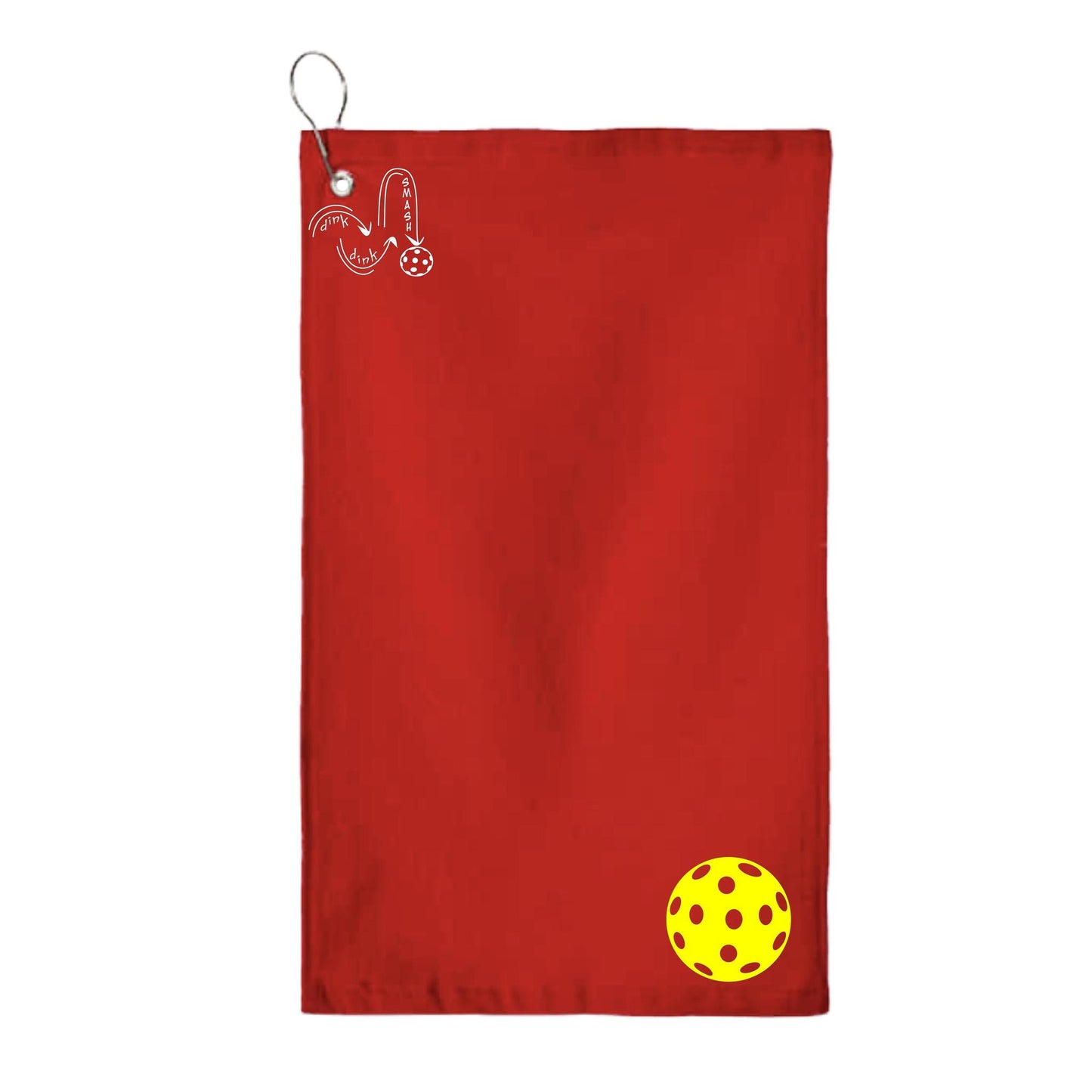 Pickleballs (Customizable) | Pickleball Court Towels | Grommeted 100% Cotton Terry Velour