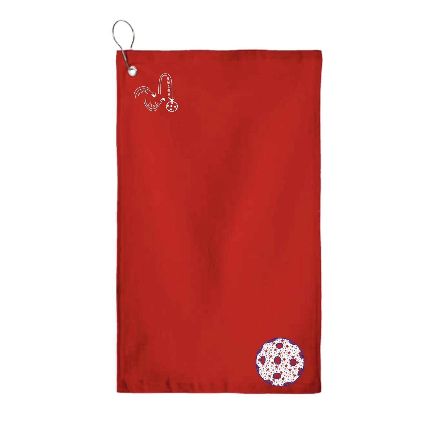 Pickleballs (Customizable) | Pickleball Court Towels | Grommeted 100% Cotton Terry Velour