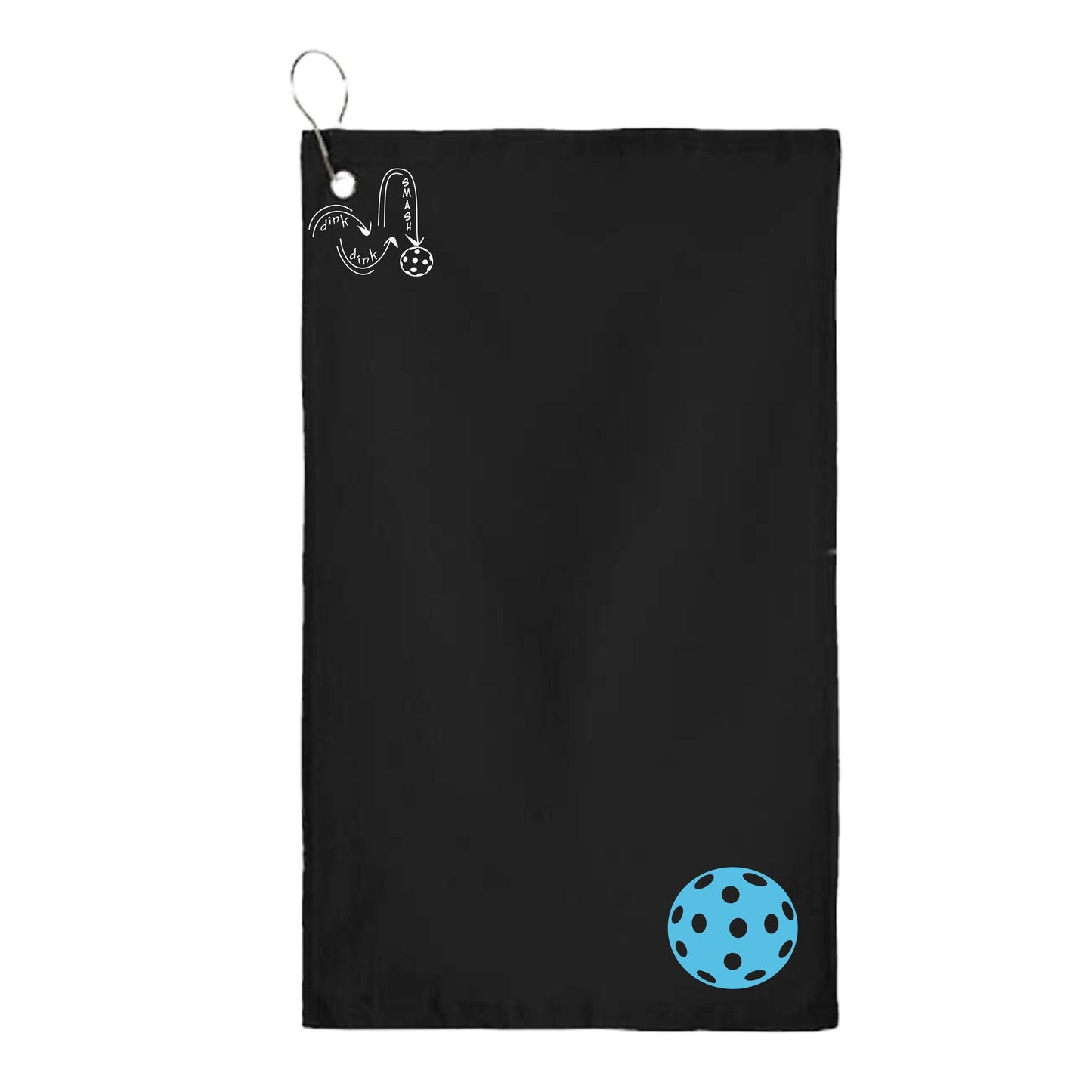 Pickleballs (Customizable) | Pickleball Court Towels | Grommeted 100% Cotton Terry Velour