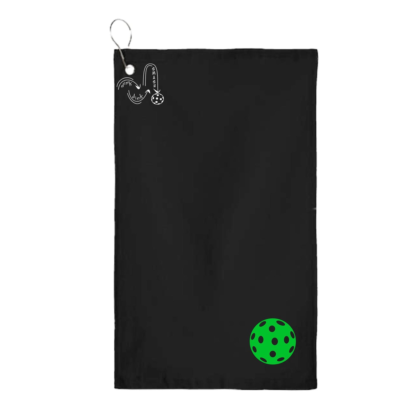 Pickleballs (Customizable) | Pickleball Court Towels | Grommeted 100% Cotton Terry Velour