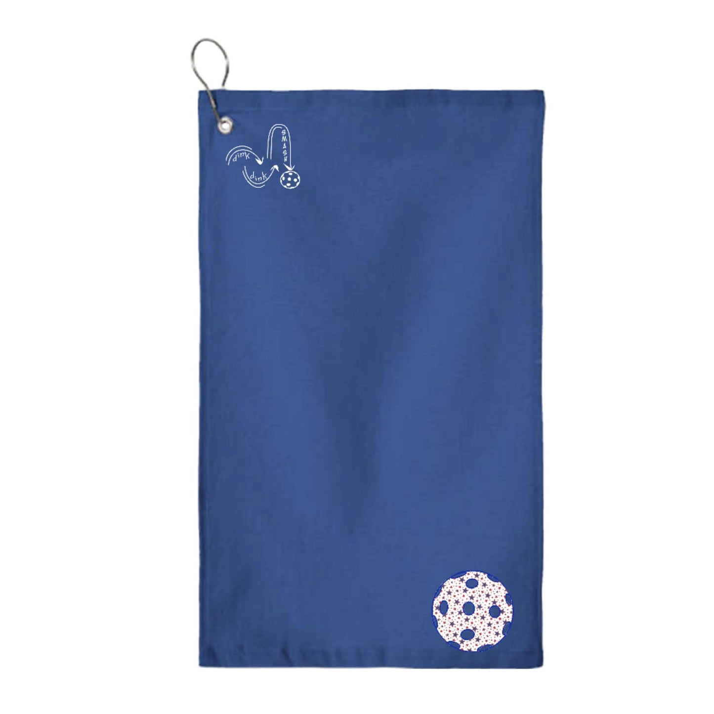 Pickleballs (Customizable) | Pickleball Court Towels | Grommeted 100% Cotton Terry Velour