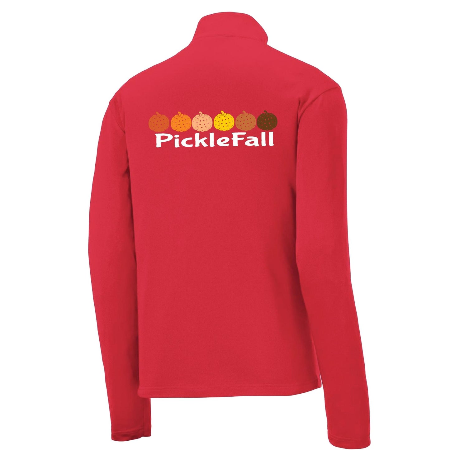 Picklefall | Men's 1/4 Zip Long Sleeve Pullover Athletic Performance Shirt | 100% Polyester