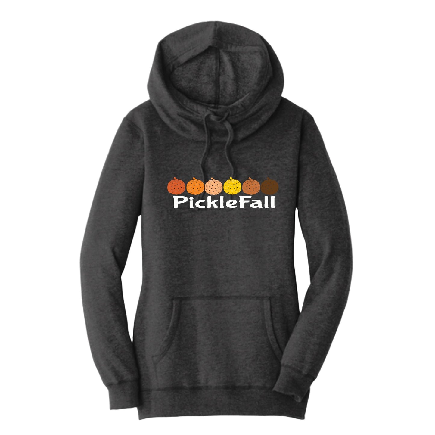 Picklefall | Women’s Cowl-Neck Hoodie Pickleball Sweatshirt | 55% Cotton 45% Poly Fleece