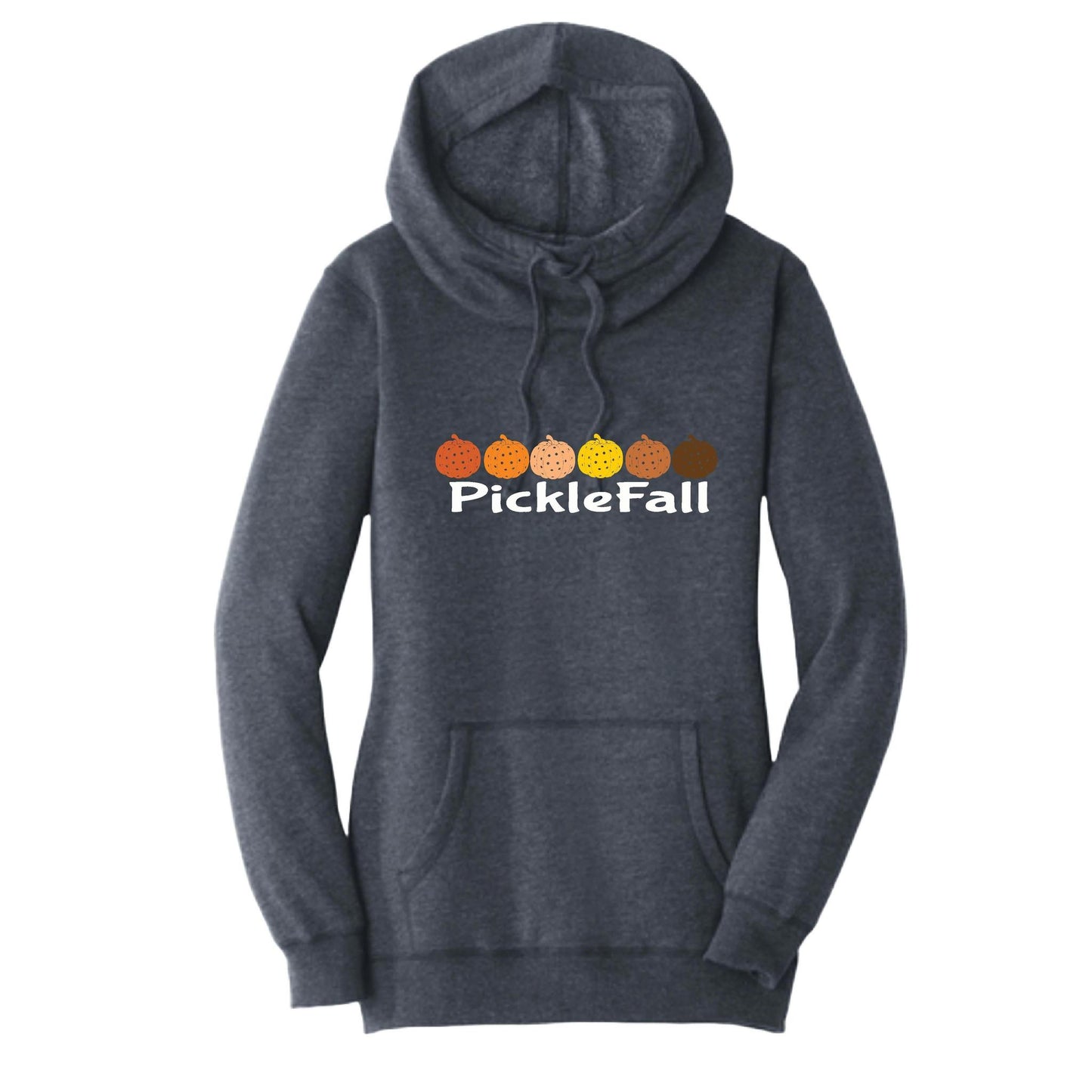 Picklefall | Women’s Cowl-Neck Hoodie Pickleball Sweatshirt | 55% Cotton 45% Poly Fleece