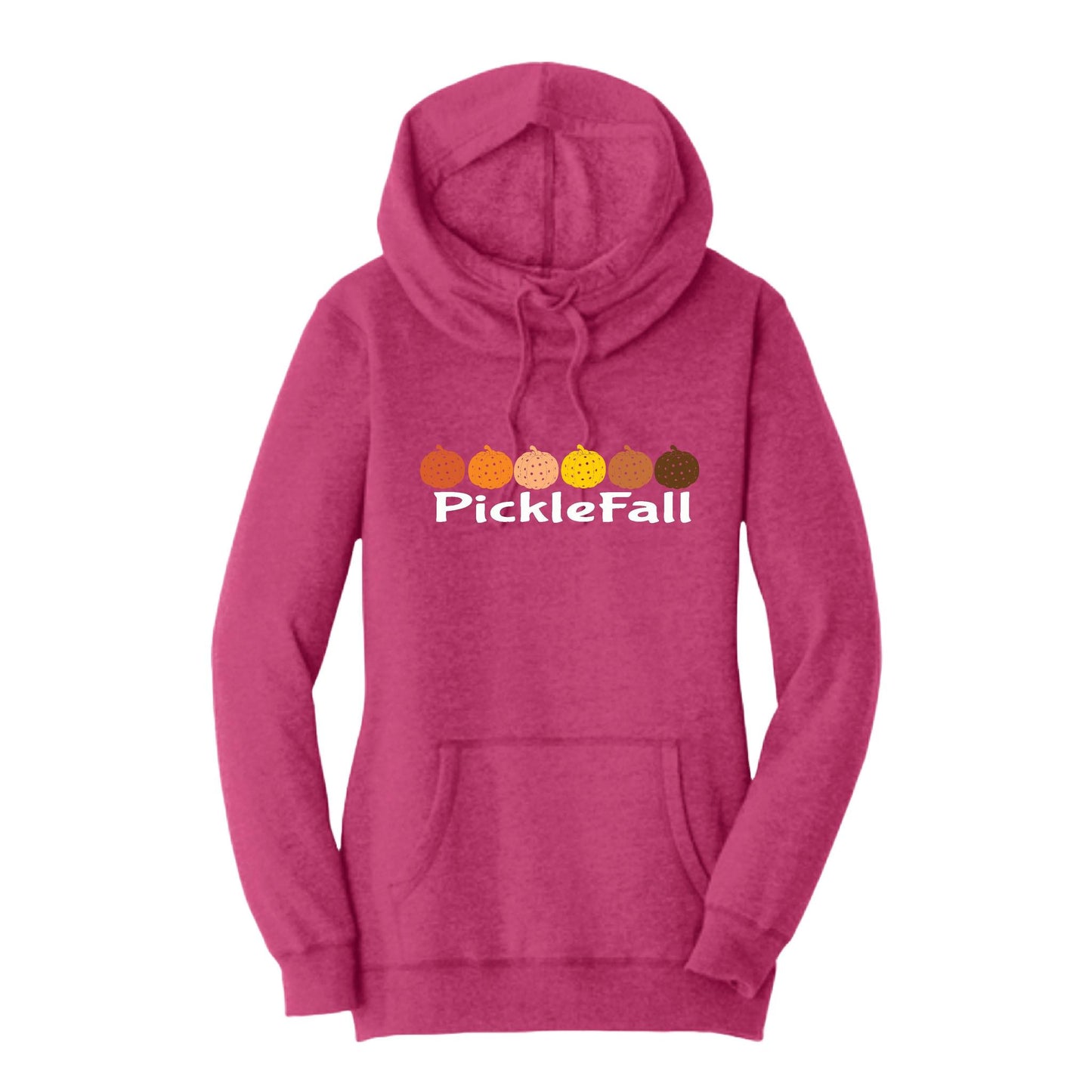 Picklefall | Women’s Cowl-Neck Hoodie Pickleball Sweatshirt | 55% Cotton 45% Poly Fleece