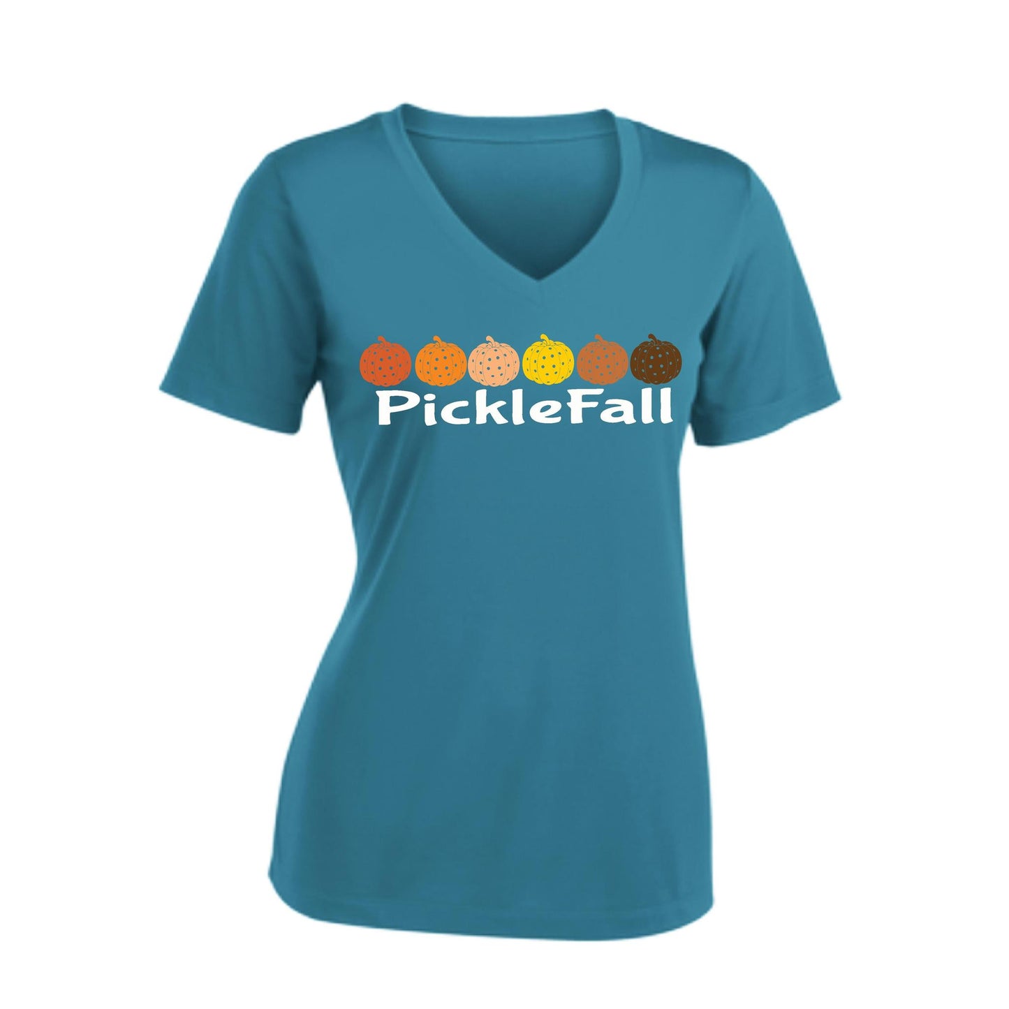 Picklefall | Women's Short Sleeve V-Neck Pickleball Performance T-Shirts | 100% Polyester
