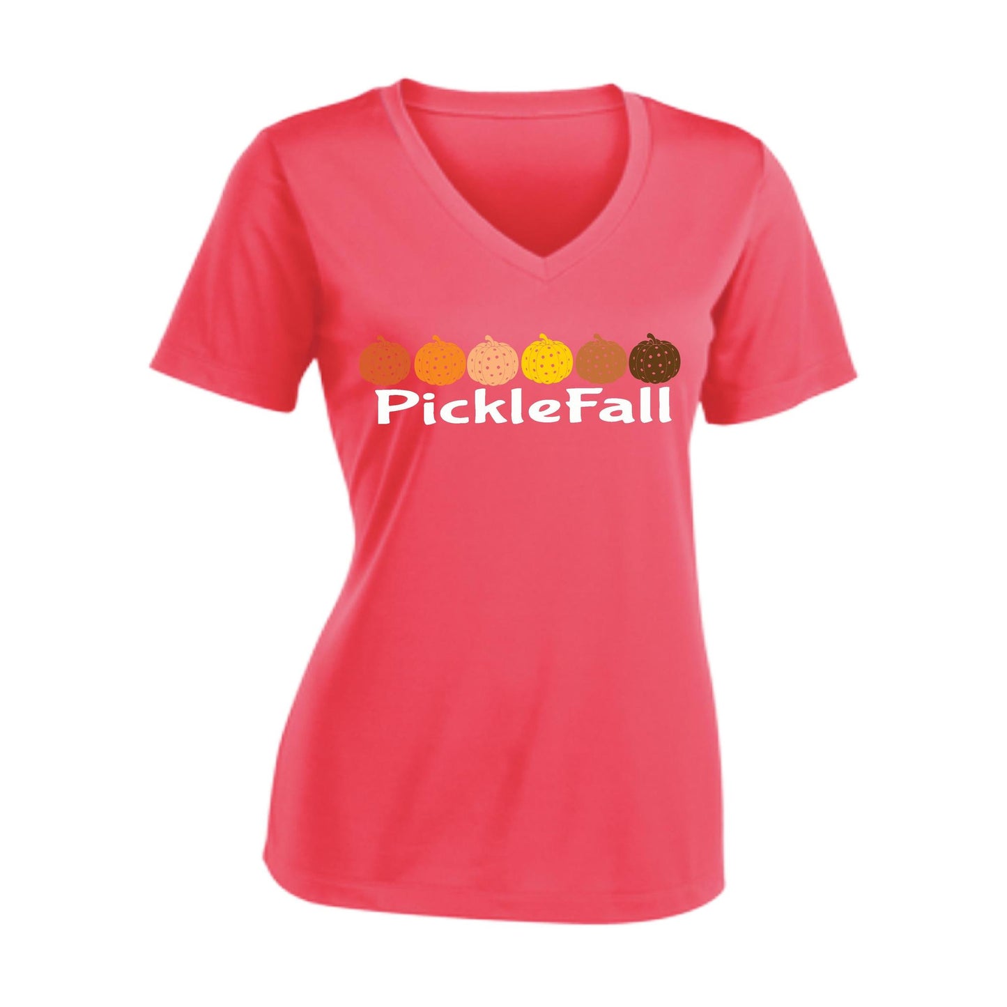 Picklefall | Women's Short Sleeve V-Neck Pickleball Performance T-Shirts | 100% Polyester