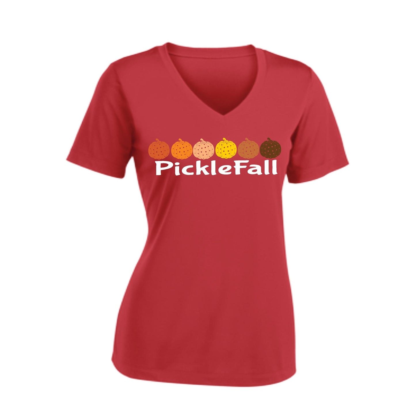 Picklefall | Women's Short Sleeve V-Neck Pickleball Performance T-Shirts | 100% Polyester