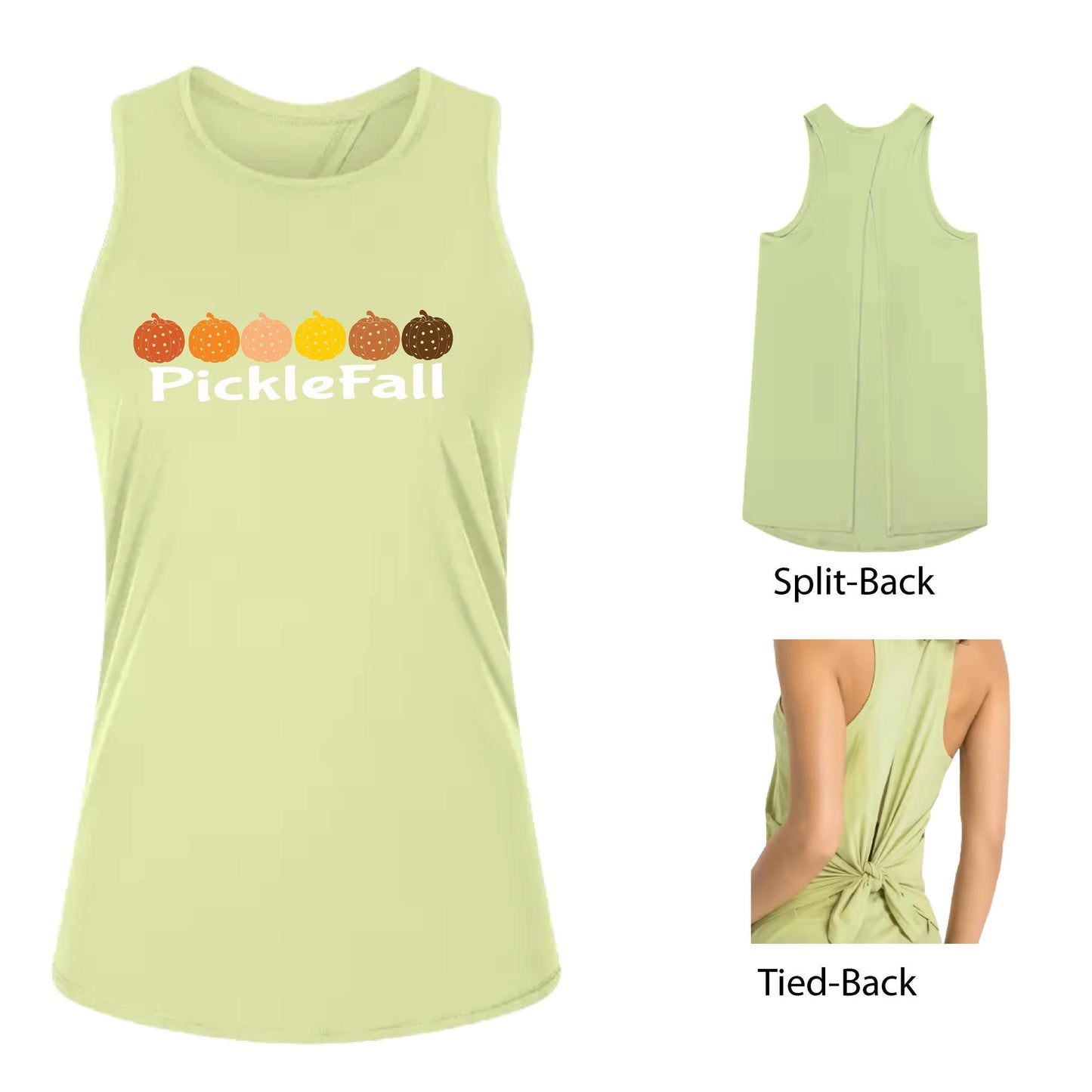 Picklefall | Women's Split Back or Tied Back Pickleball Performance Tank | 80/20 Nylon Spandex Mix