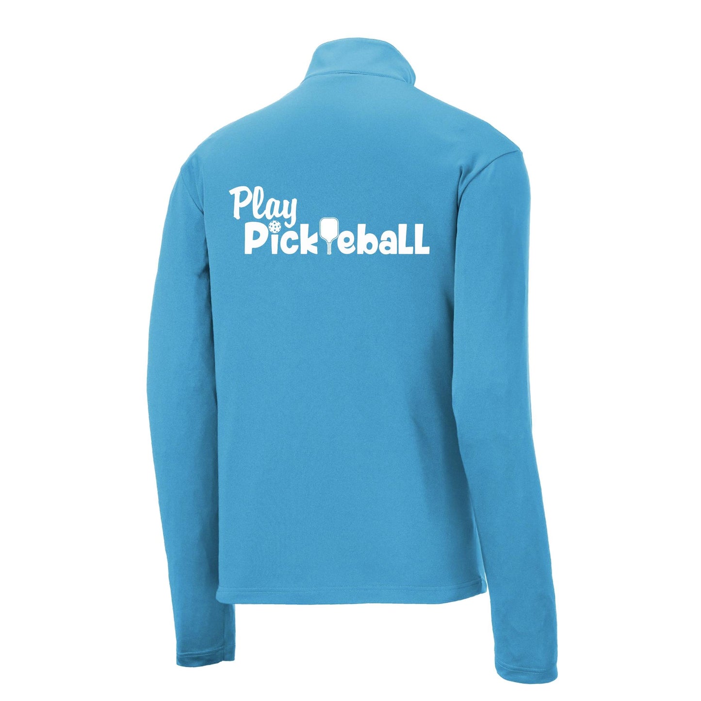 Play Pickleball | Men's 1/4 Zip Long Sleeve Pullover Athletic Performance Shirt | 100% Polyester