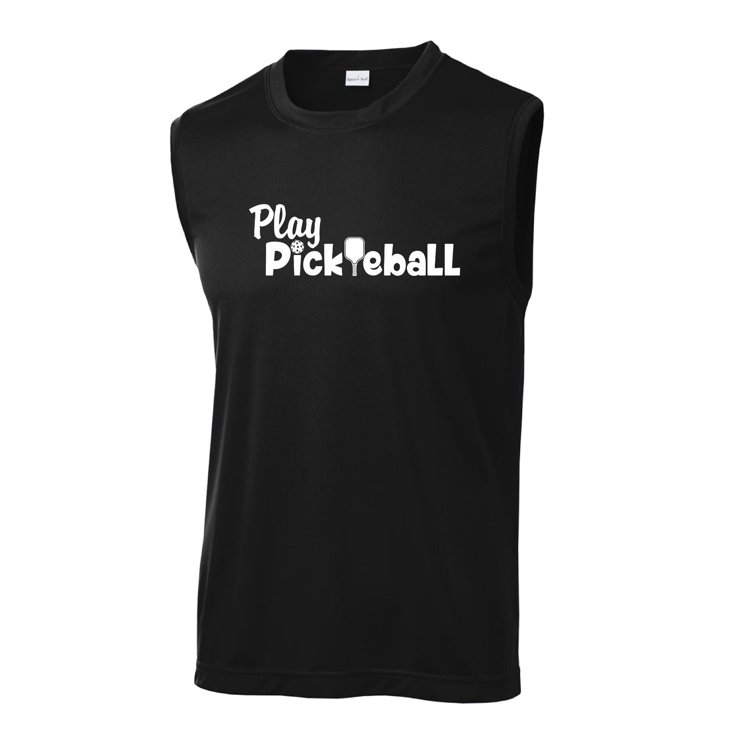 Play Pickleball | Men's Sleeveless Pickleball Performance T-Shirt | 100% Polyester