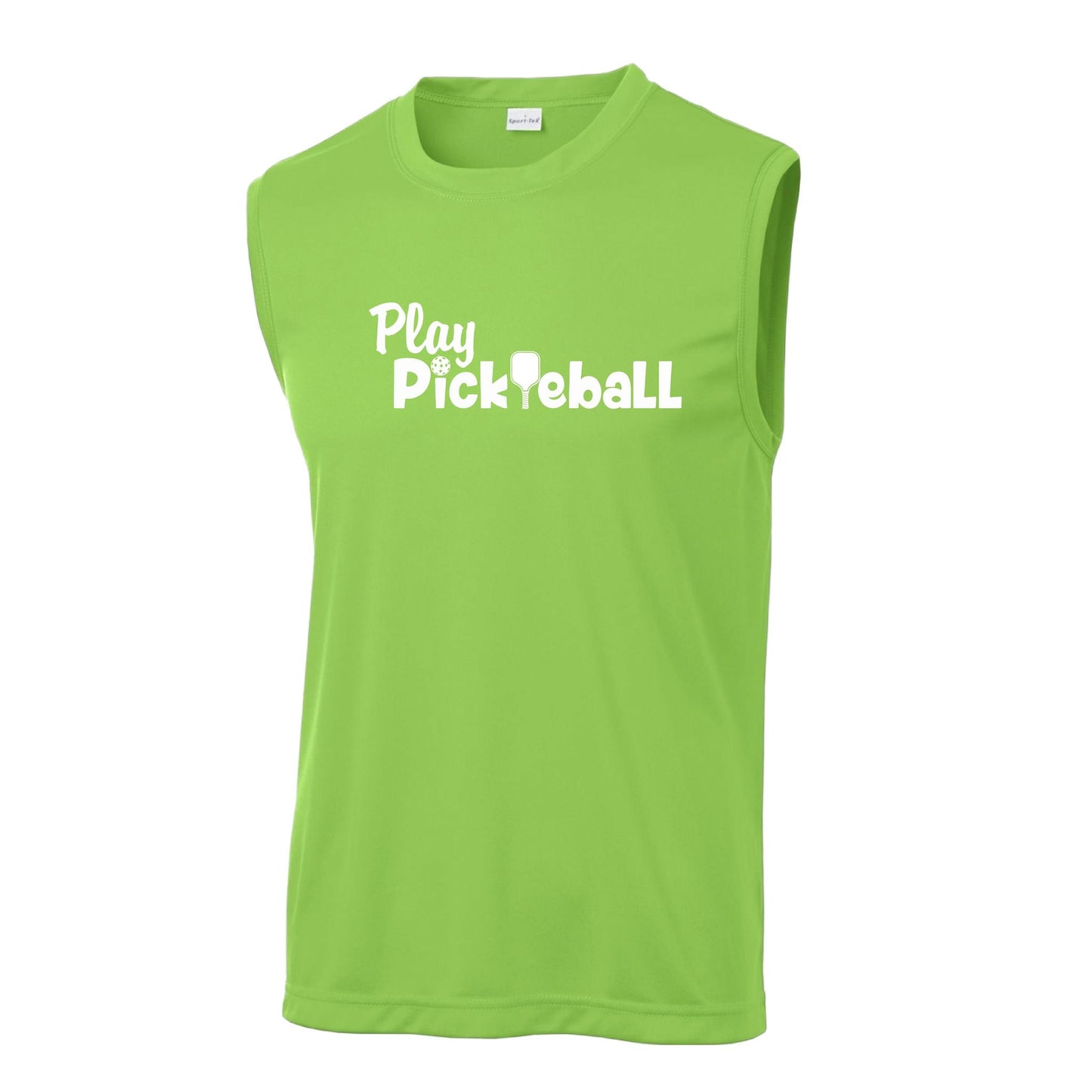 Play Pickleball | Men's Sleeveless Pickleball Performance T-Shirt | 100% Polyester
