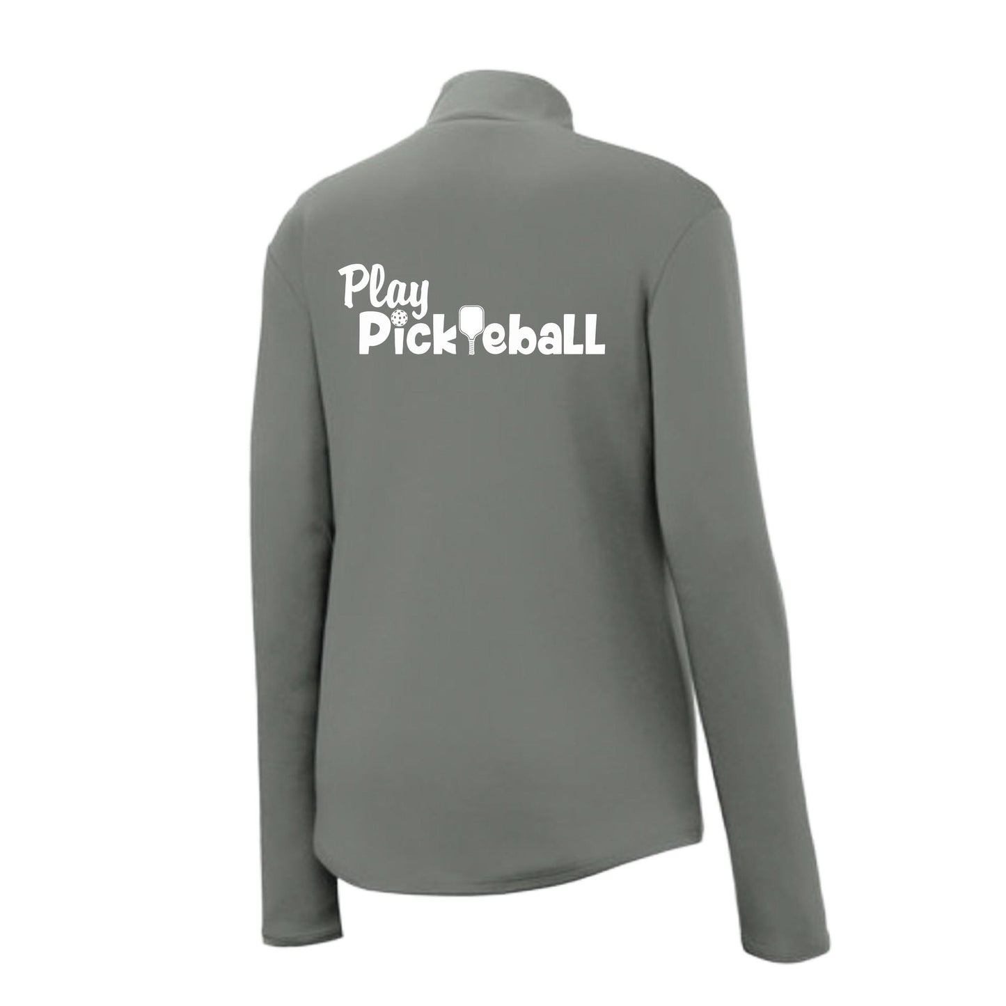 Play Pickleball | Women's 1/4 Zip Pullover Athletic Performance Shirt | 100% Polyester