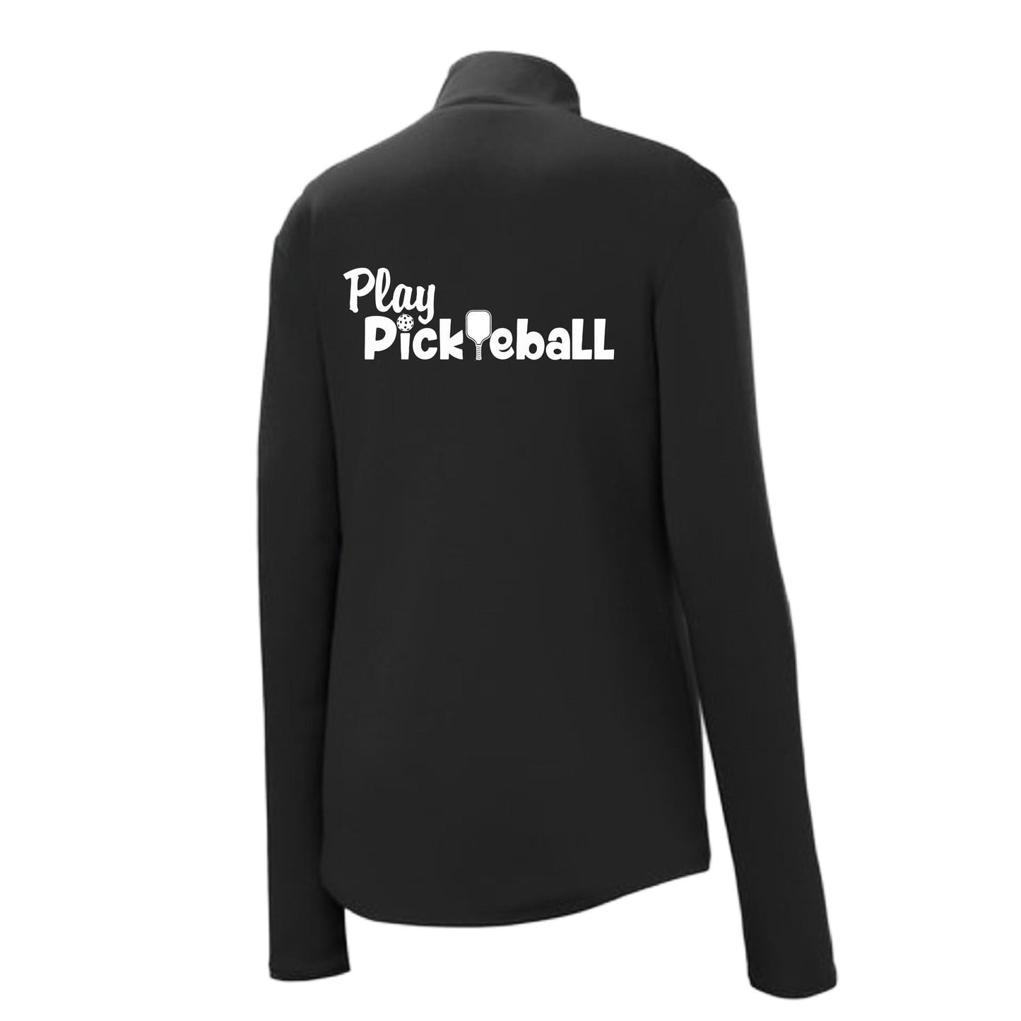 Play Pickleball | Women's 1/4 Zip Pullover Athletic Performance Shirt | 100% Polyester